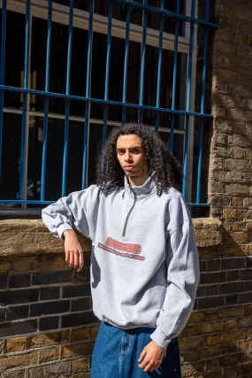 1/4 Zip Sweatshirt in Heather Grey Beyond The Veil Of Time Print