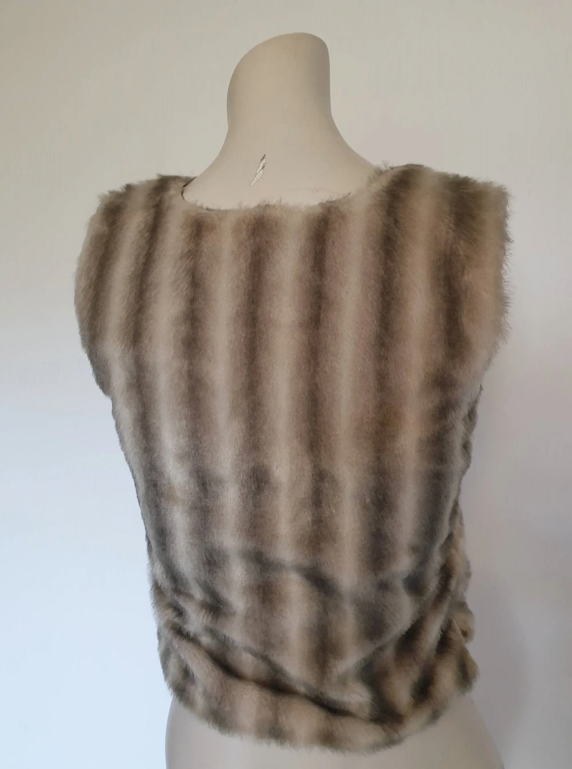 1960s Grey Faux Fur Vest by Lesleys - XS