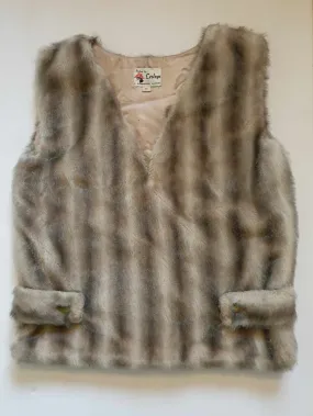 1960s Grey Faux Fur Vest by Lesleys - XS