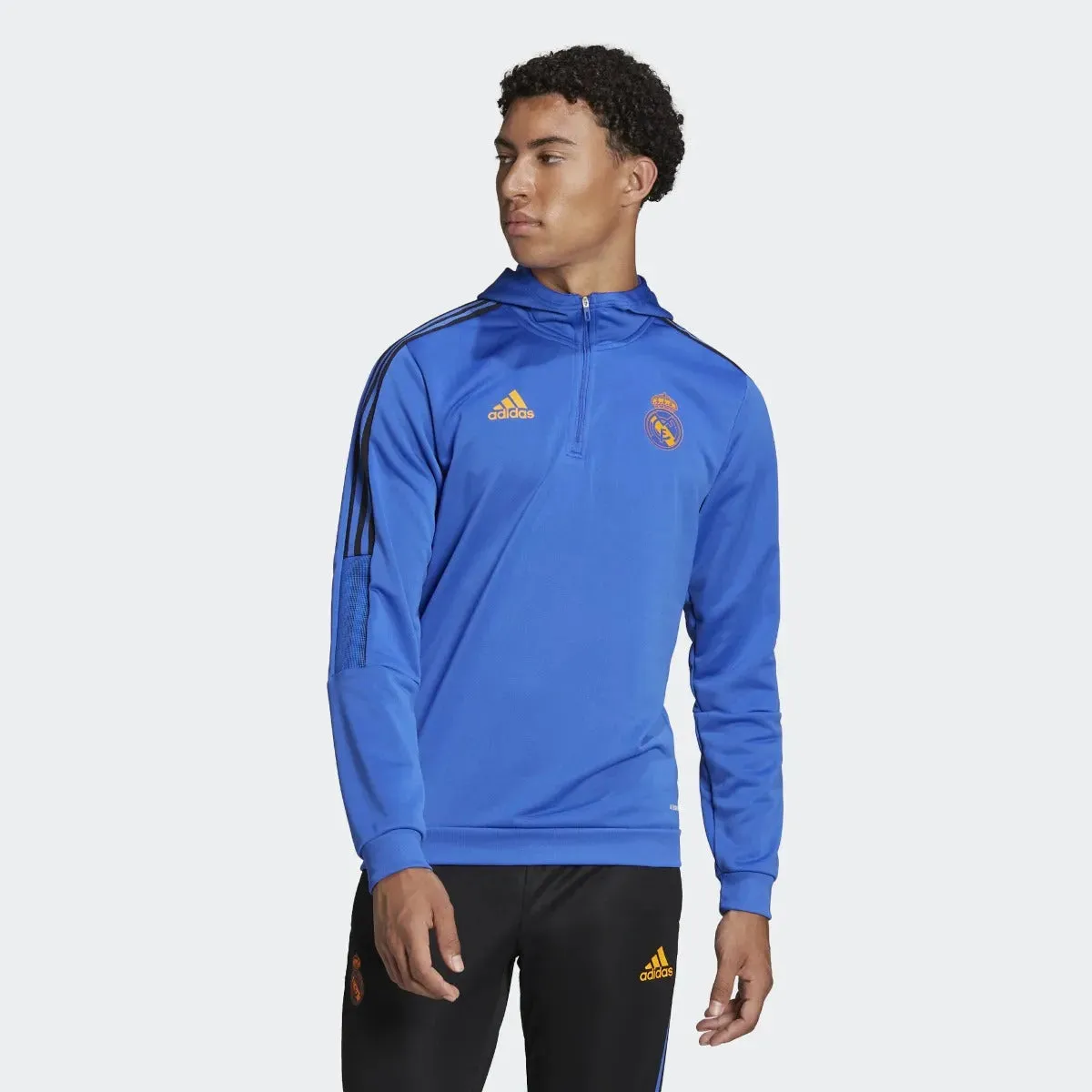 adidas 21-22 Real Madrid Track Hoodie - Hi Res Blue