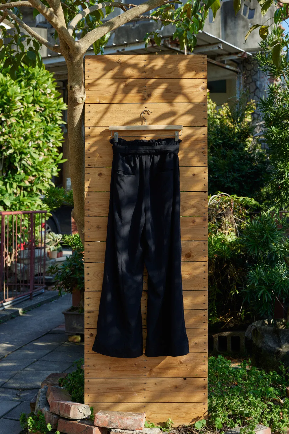Black High Waist Elasticated Long Leg Pants