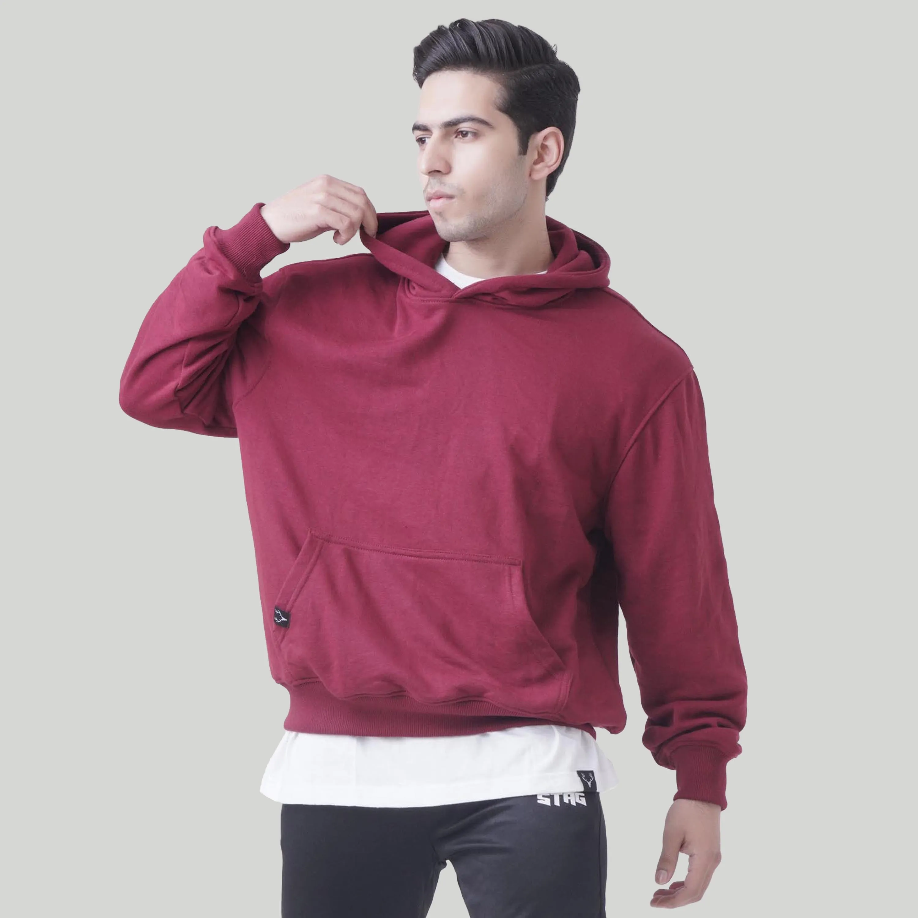 Boxy Fit Rest Day Unisex Hoodie (Maroon)