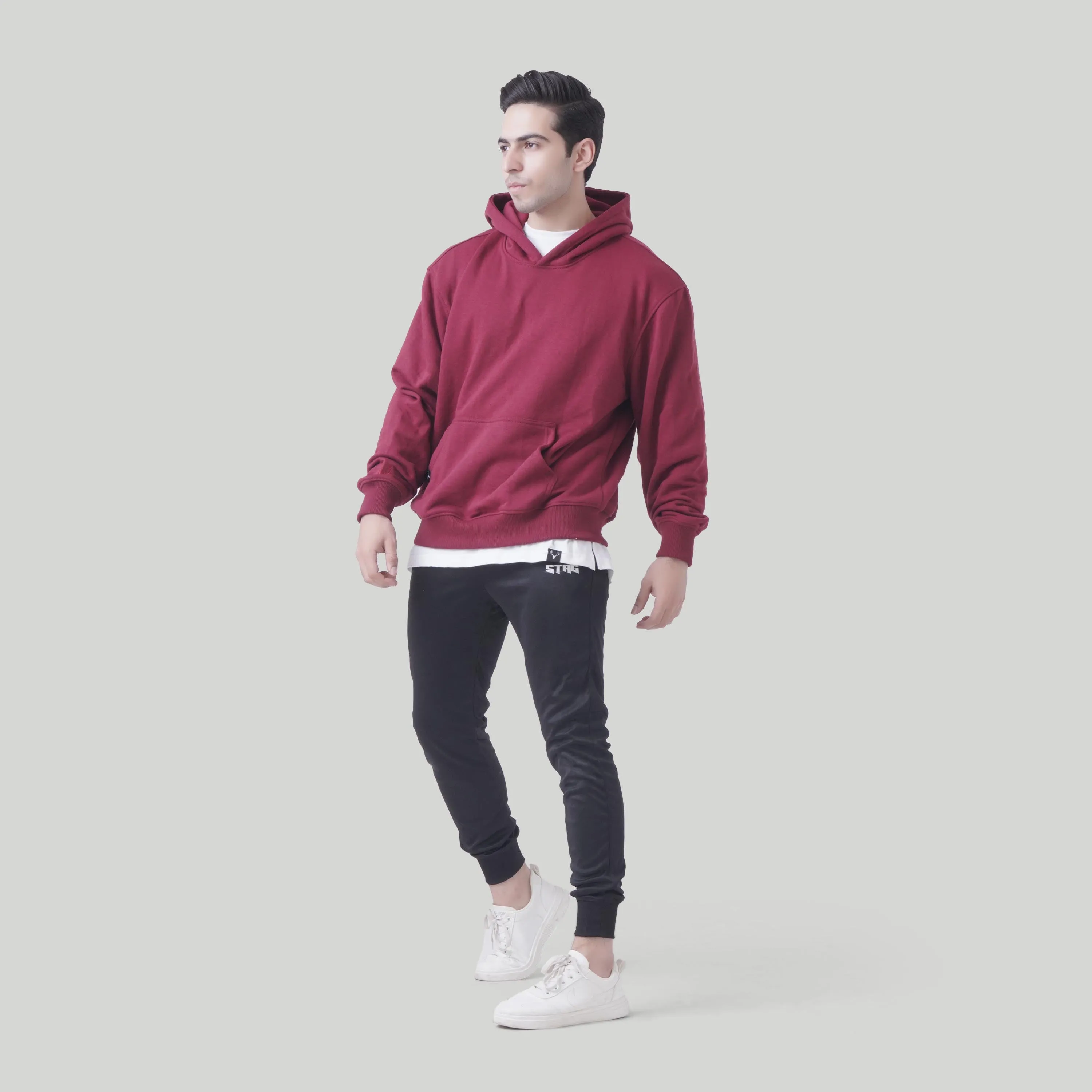 Boxy Fit Rest Day Unisex Hoodie (Maroon)
