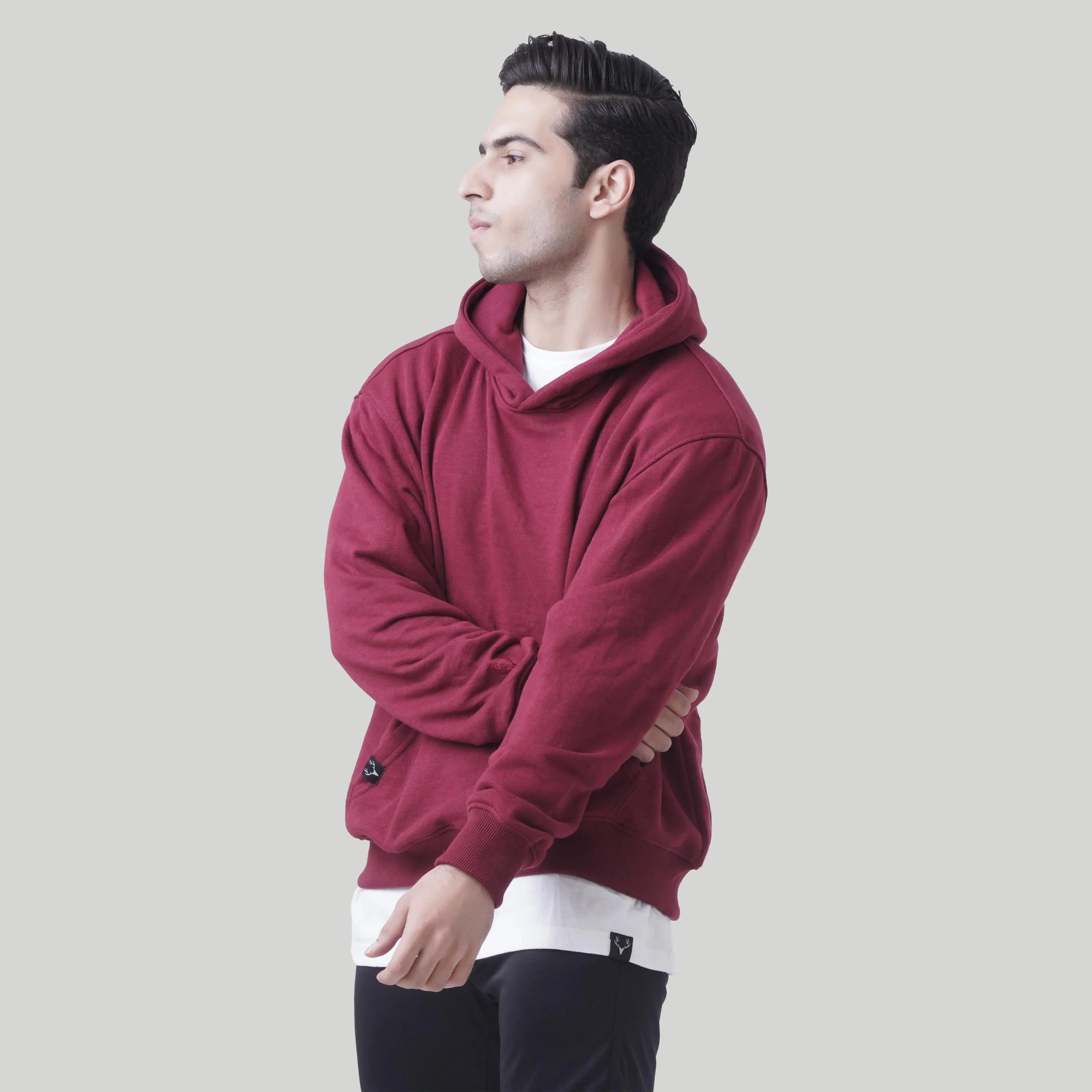Boxy Fit Rest Day Unisex Hoodie (Maroon)