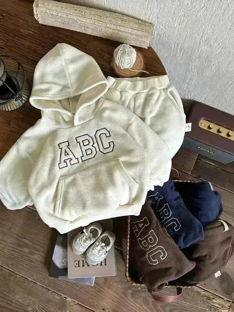 Children  Unisex Sports Brushed Hoody Trousers Suit Unisex Hoodie two piece for kids
