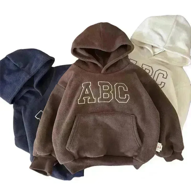Children  Unisex Sports Brushed Hoody Trousers Suit Unisex Hoodie two piece for kids
