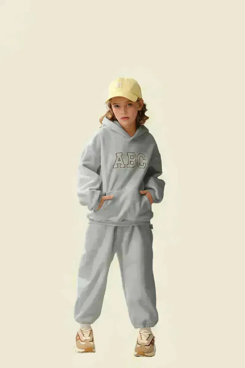 Children  Unisex Sports Brushed Hoody Trousers Suit Unisex Hoodie two piece for kids