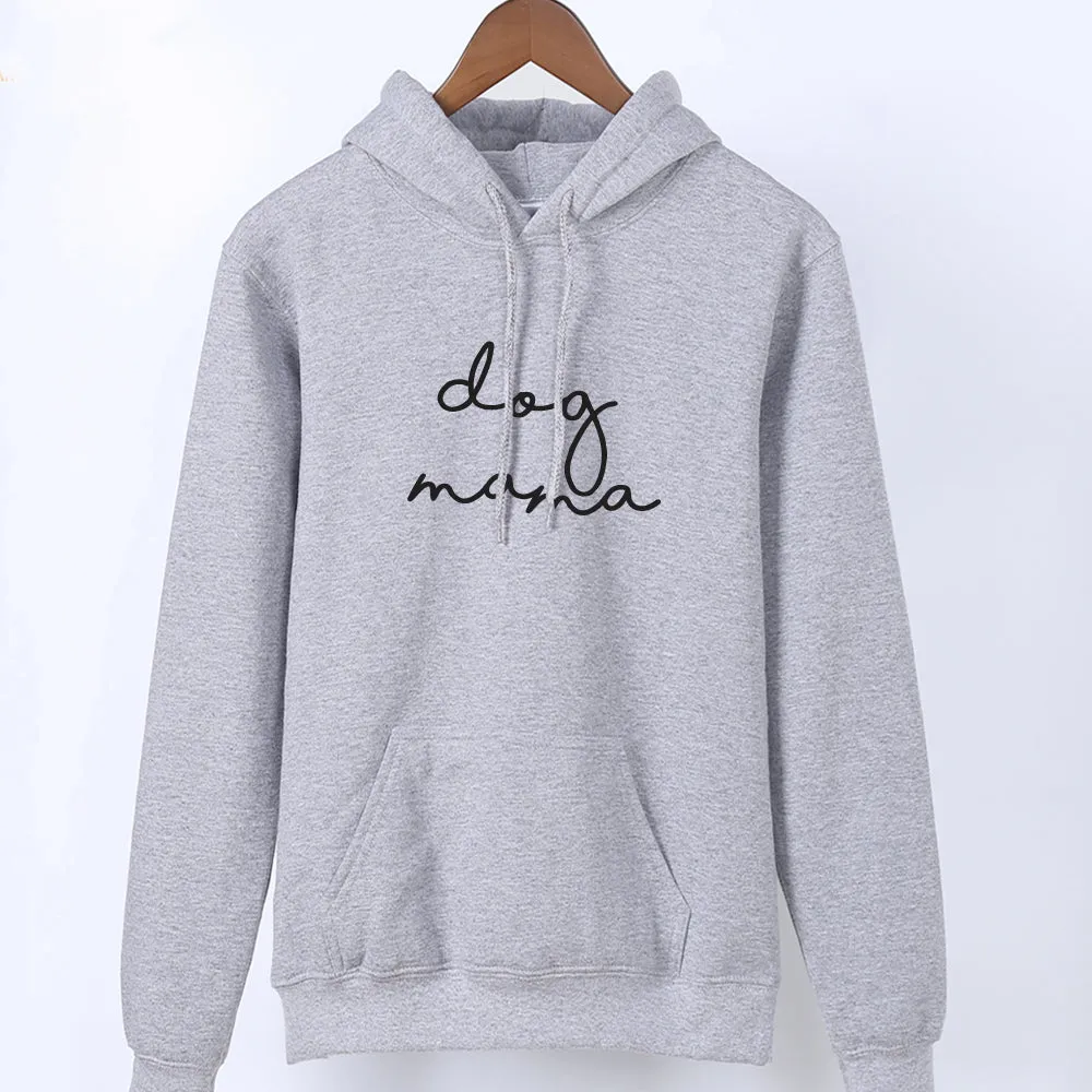 Dog Mama Retro Script Hoodie- Dusty Pink 24