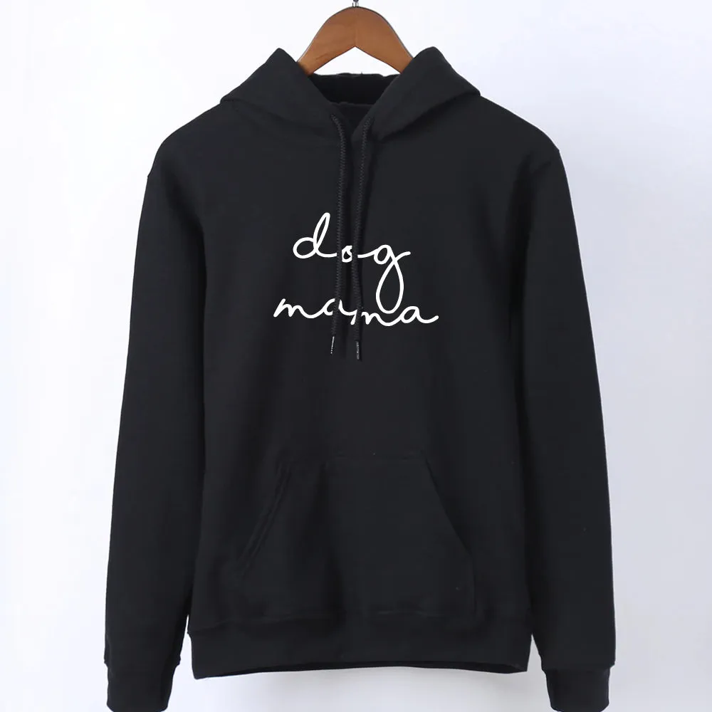 Dog Mama Retro Script Hoodie- Dusty Pink 24