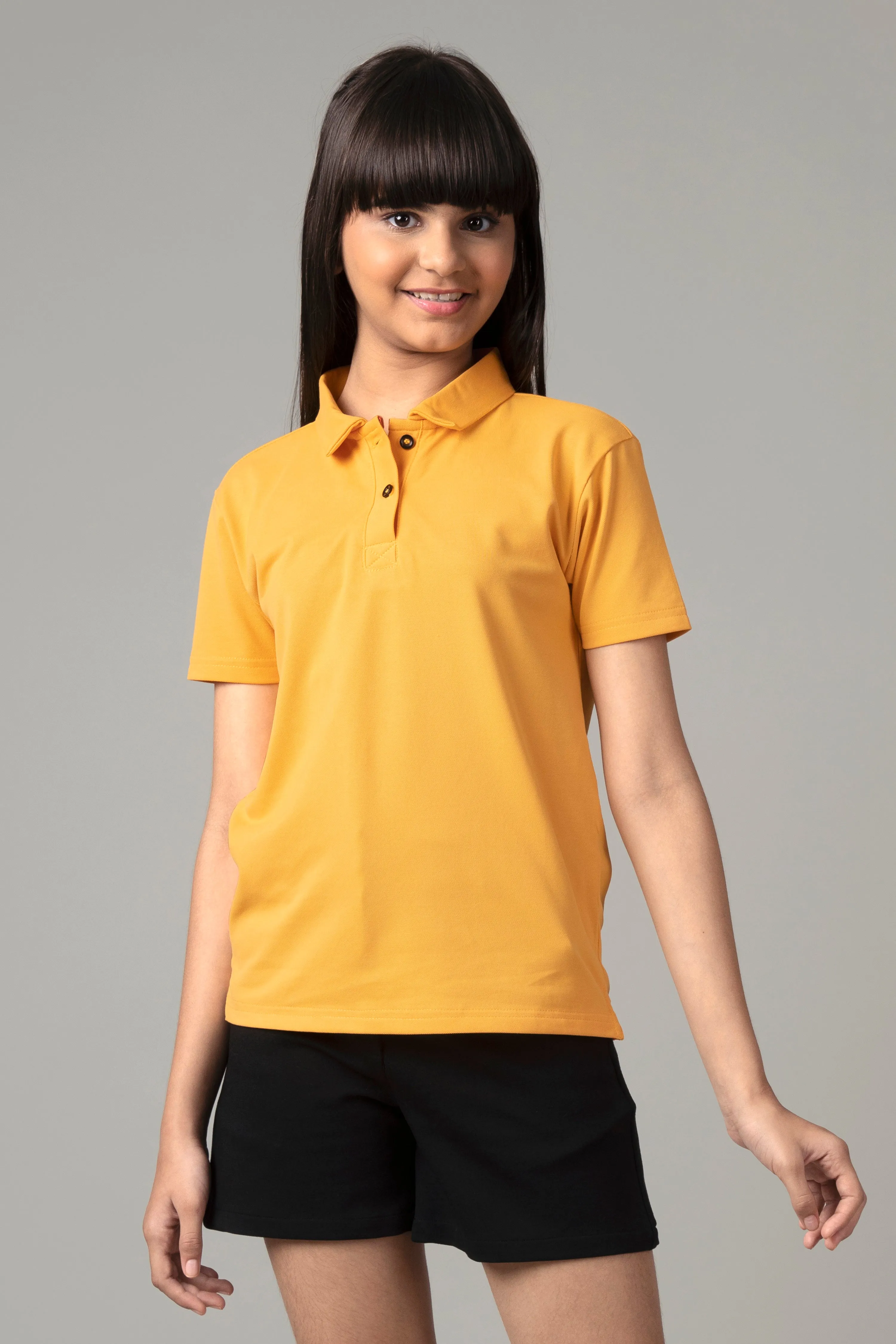 Exclusive Golden Yellow Polo T-Shirt For Girls