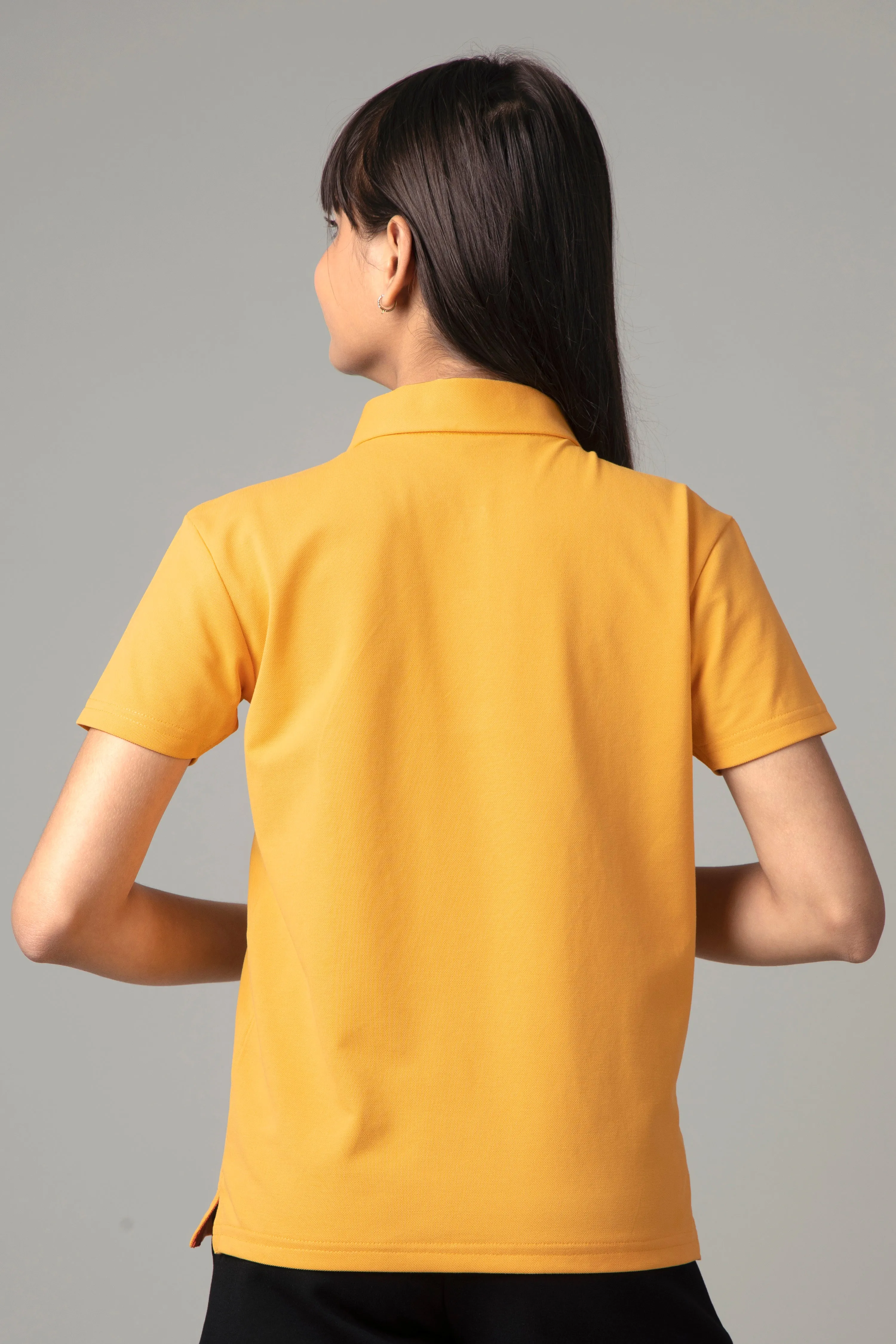 Exclusive Golden Yellow Polo T-Shirt For Girls