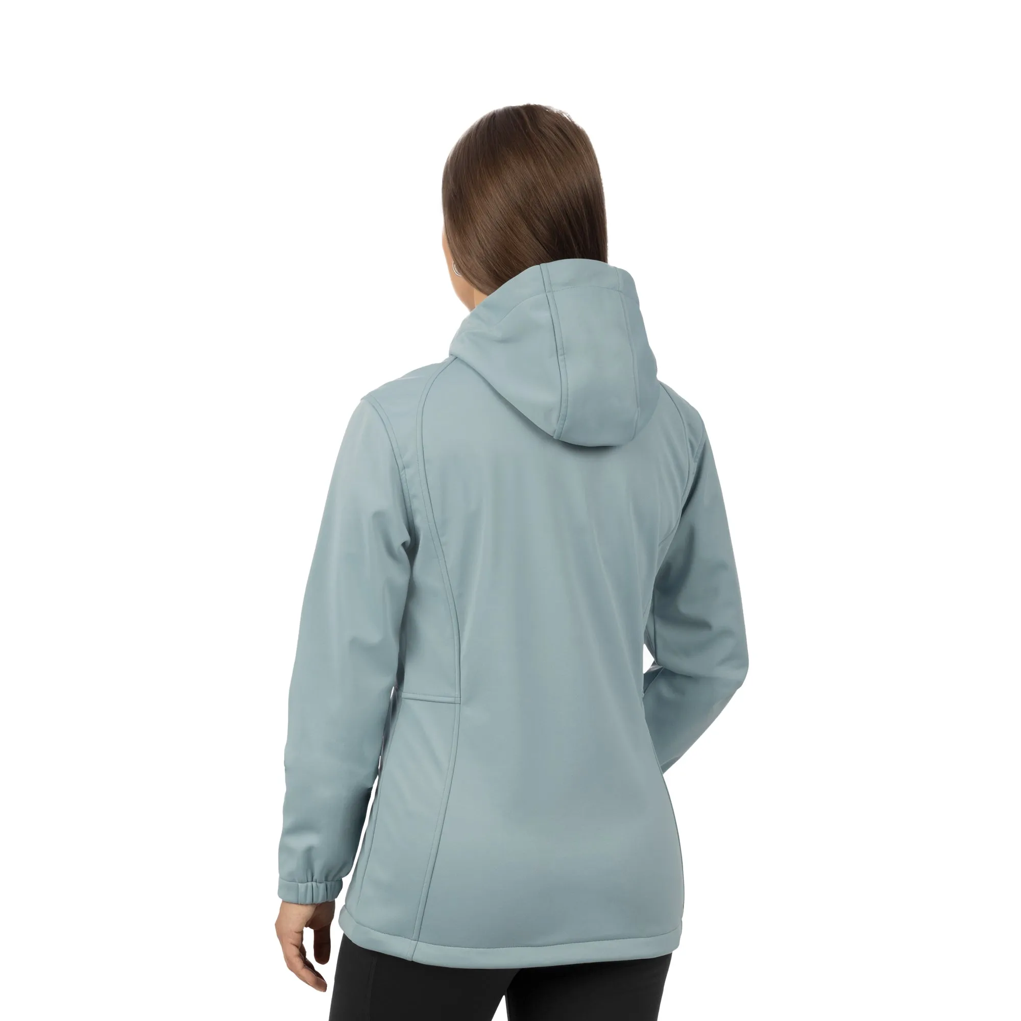 FXR  Womens Ridge Softshell Hoodie Light Steel Black Polyester Fleece Waterproof
