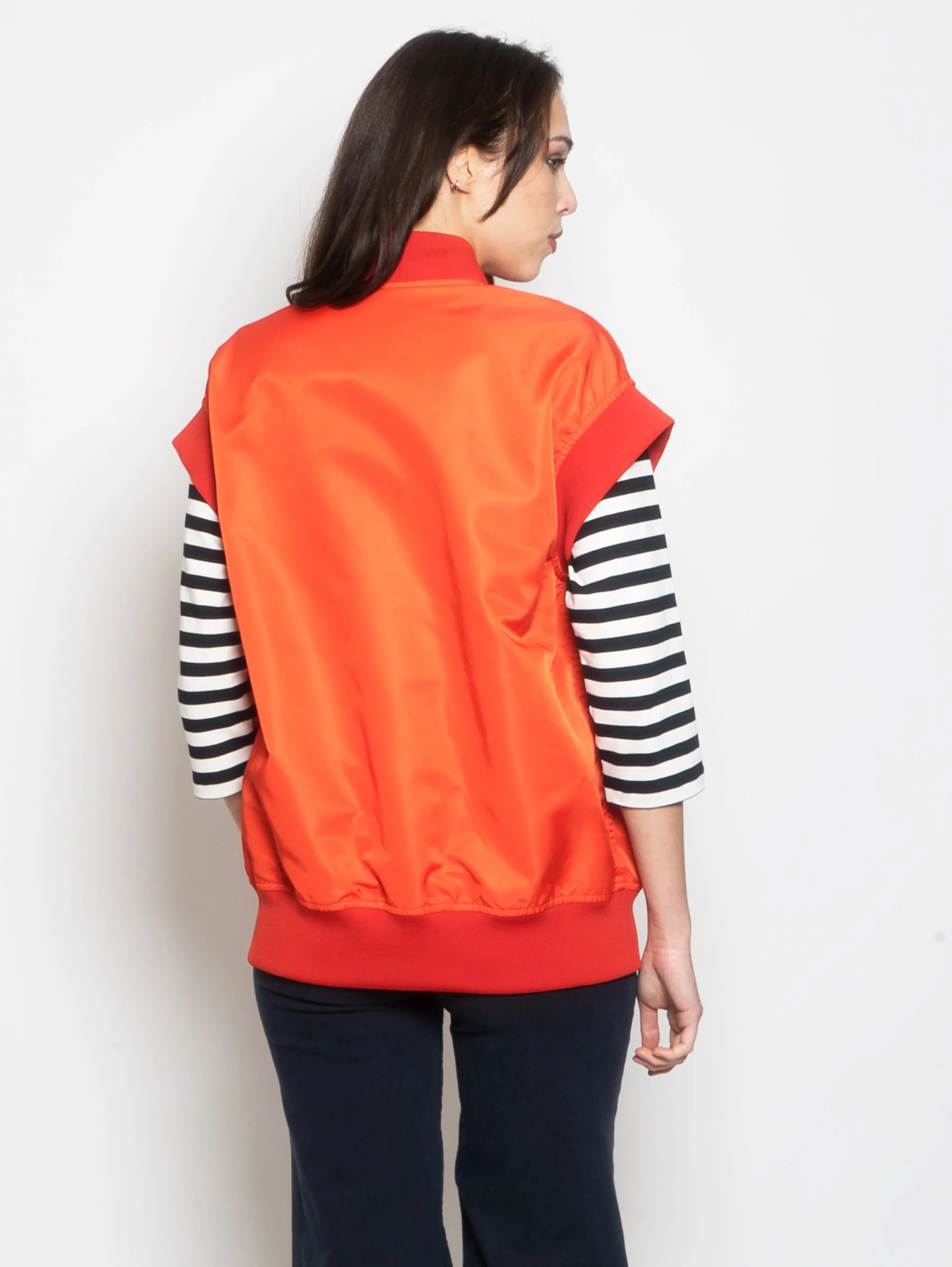 Gilet Oversize in Raso Arancione