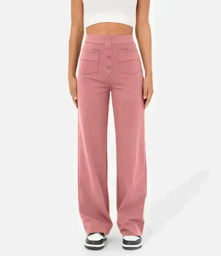 Gyula - High waist elastic casual trousers