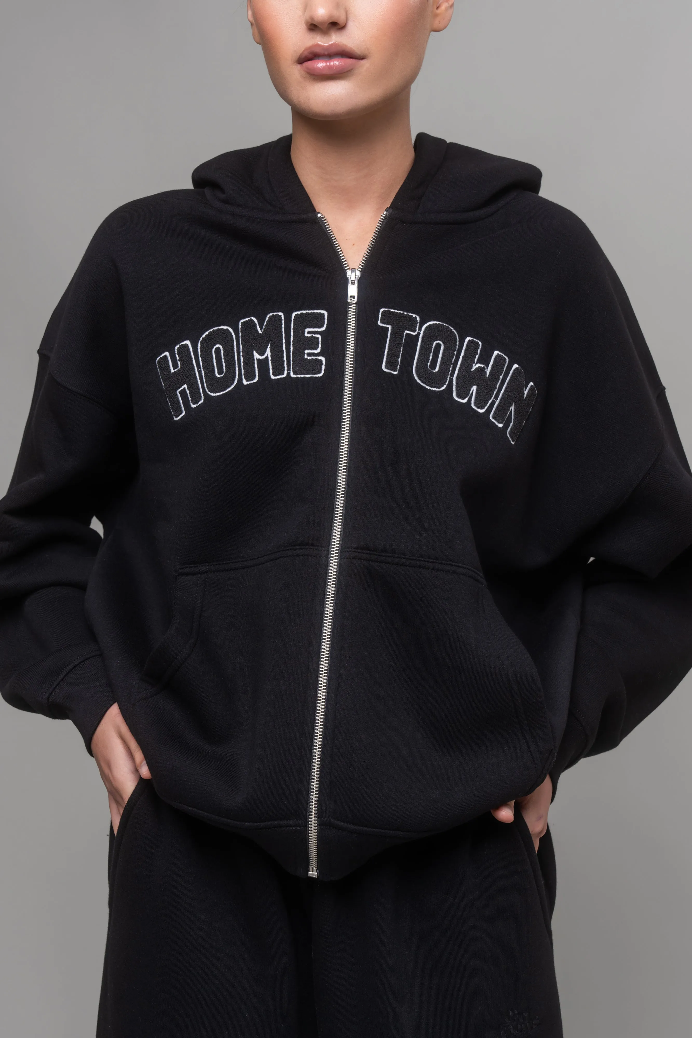 Hometown Black Zip Hoodie