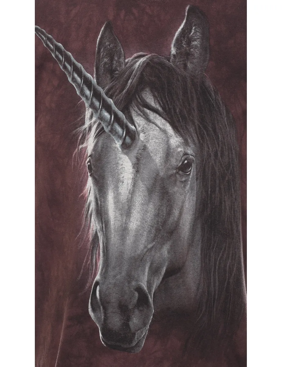 Horse Design The Mountain Tie Dye T-Shirt - L
