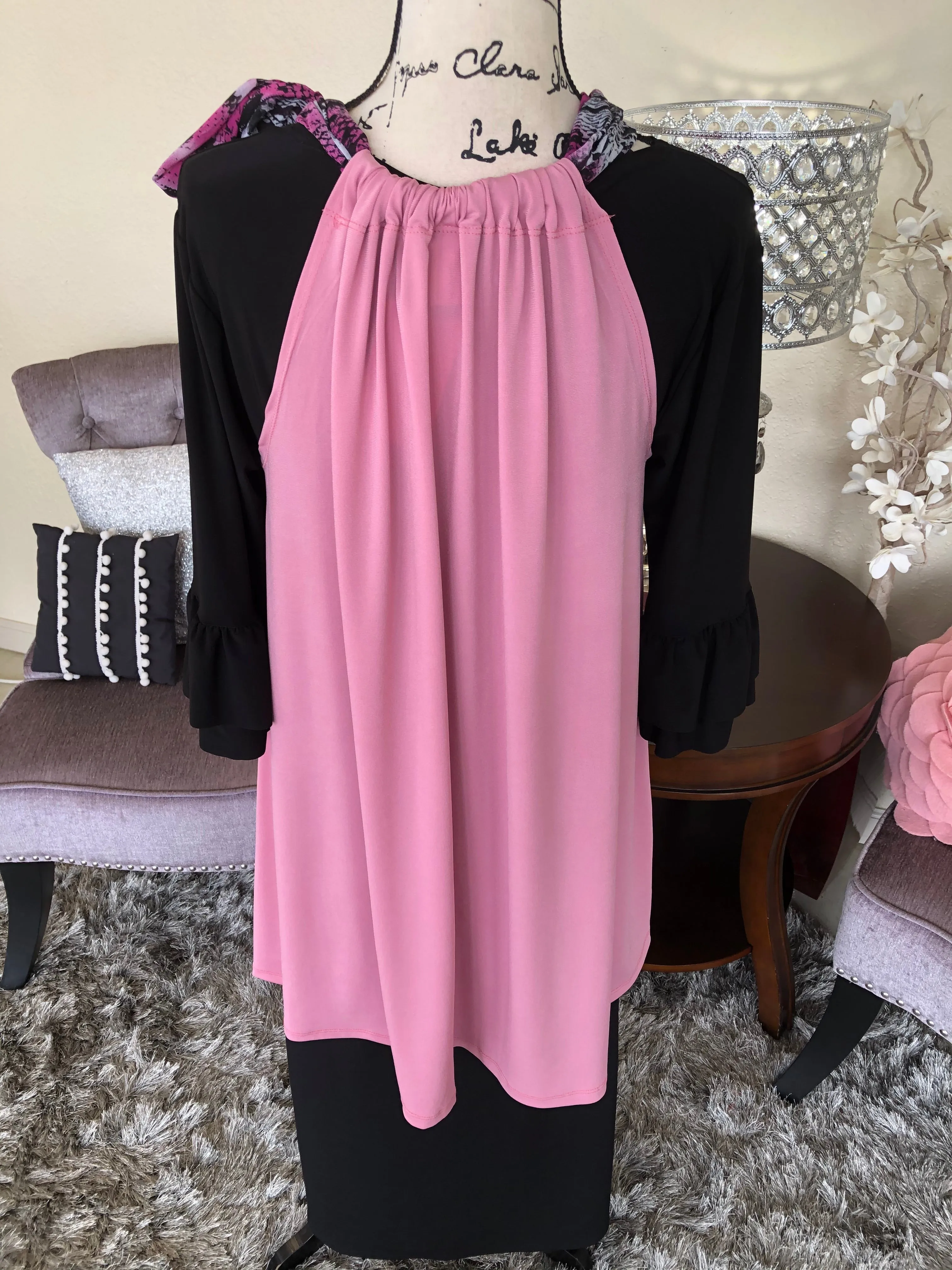 Isabella Mauve Scarf-Style Tunic/Top