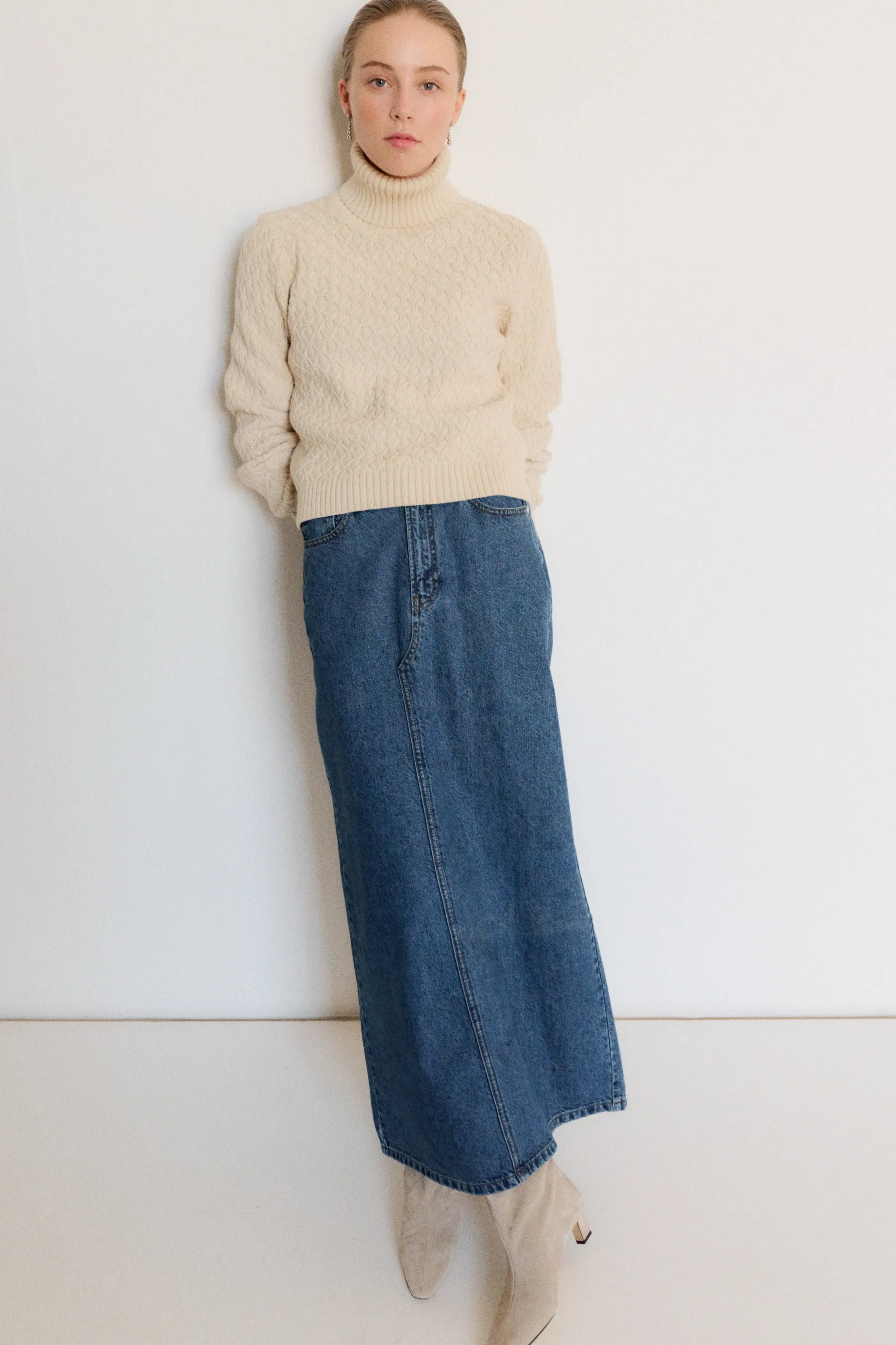 IVY-Zoe Maxi Skirt Wash Jaca