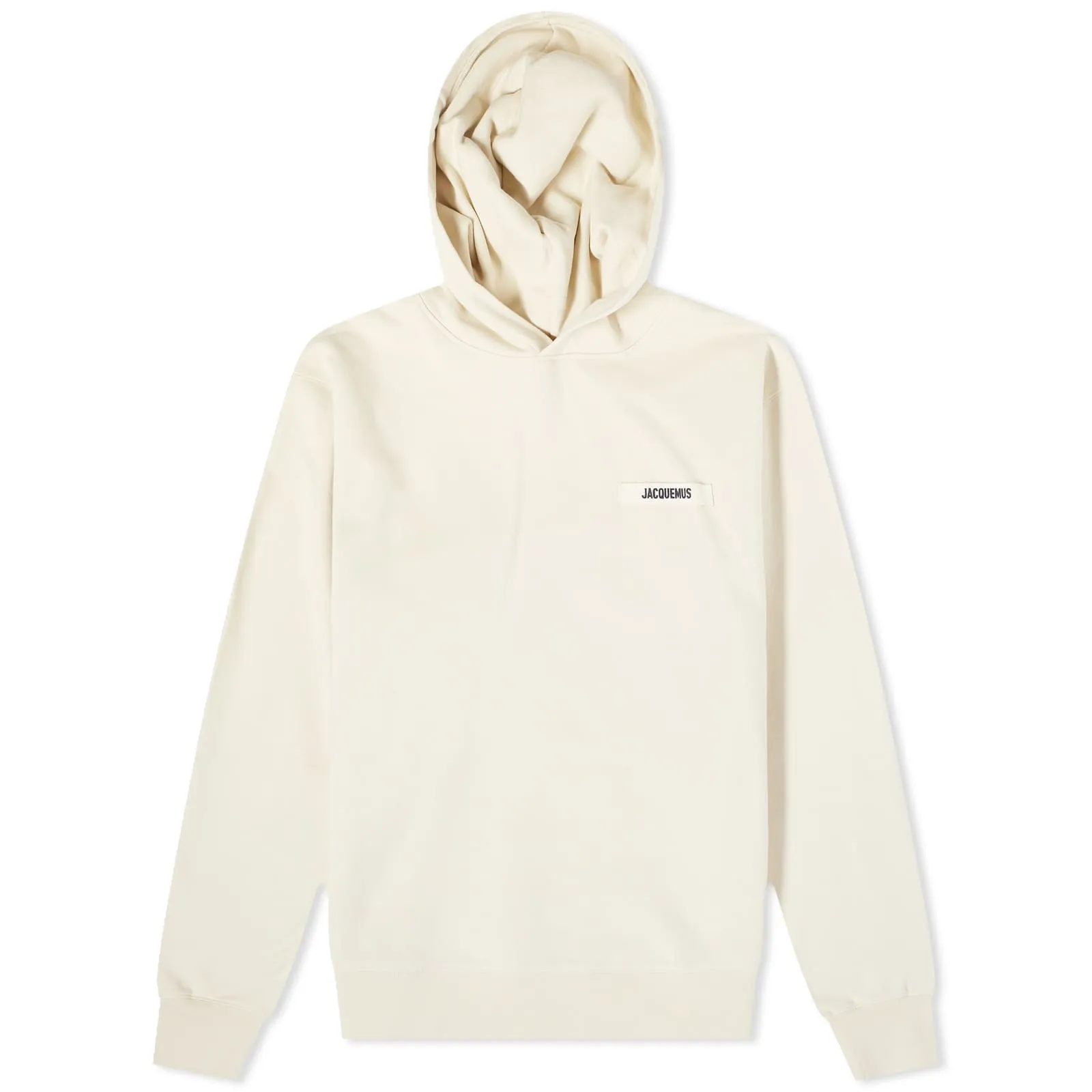 Jacquemus Gros Grain Logo Hoodie, beige