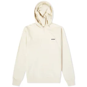 Jacquemus Gros Grain Logo Hoodie, beige