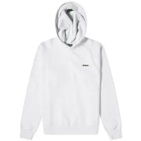 Jacquemus Gros Grain Logo Hoodie, gray