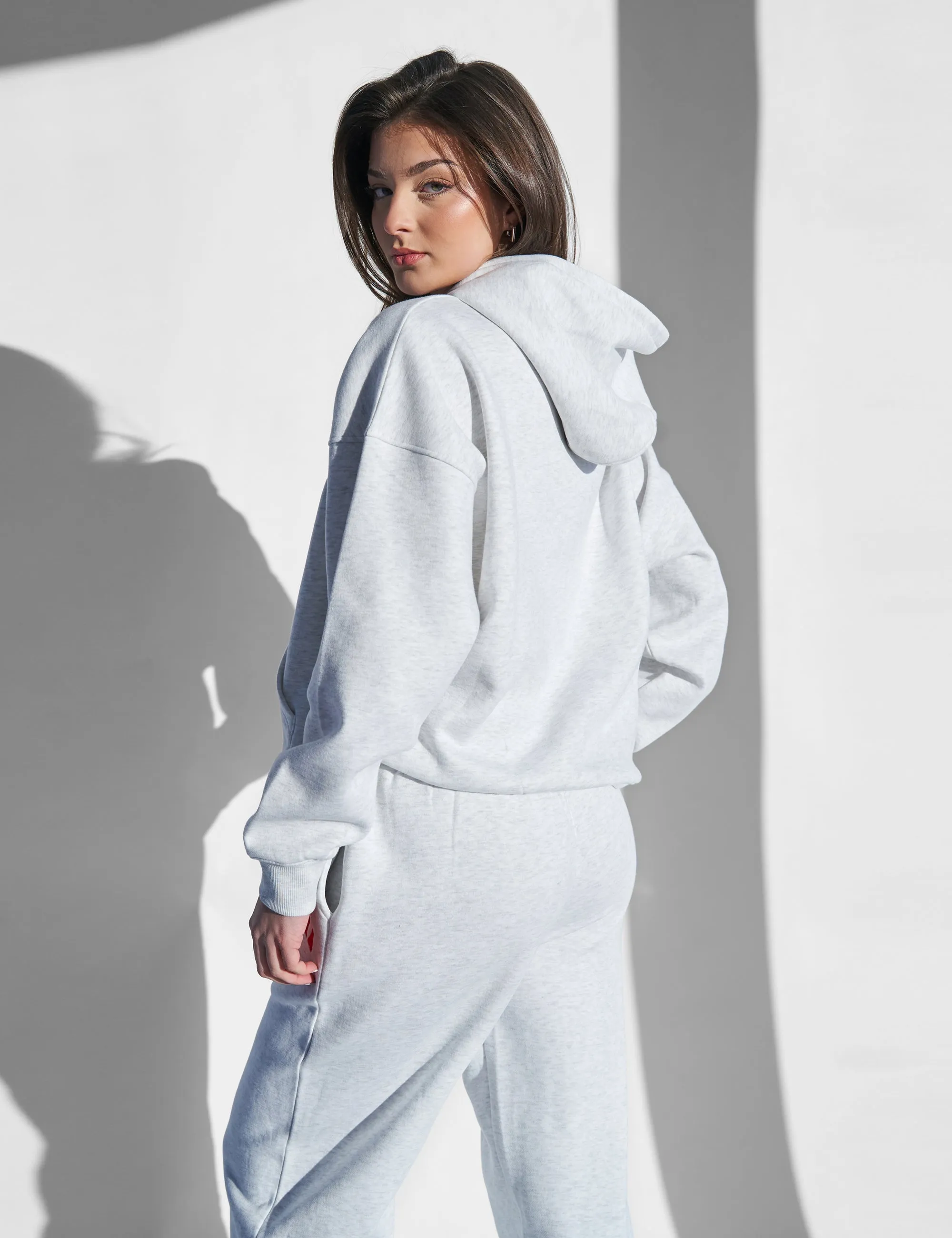 Kaiia Studio Oversized Hoodie Light Grey Marl & Red