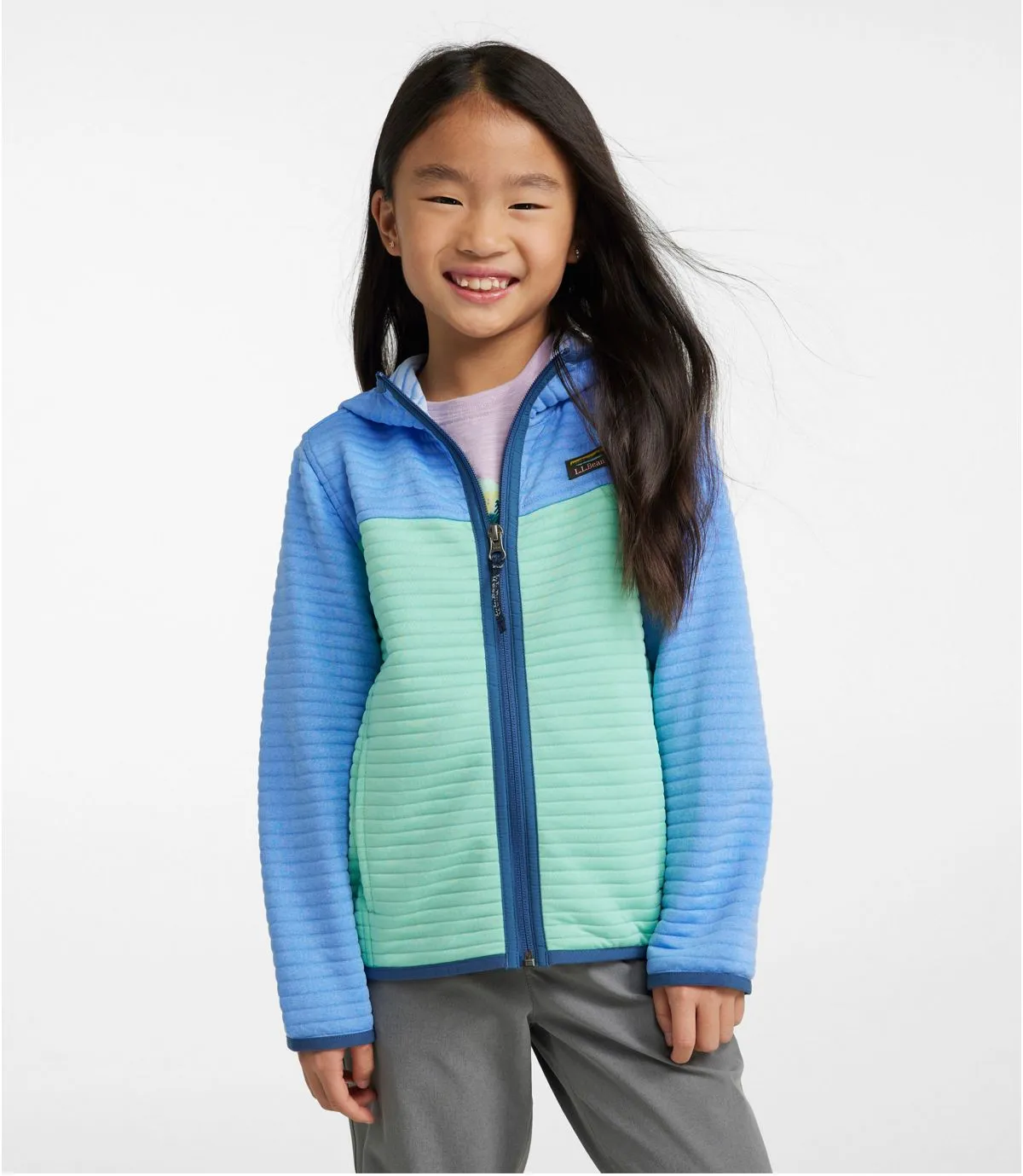 L.L. Bean Kid's Airlight Full-Zip Colorblock