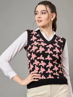 Luxury Pink Wool Sleeveless Sweater