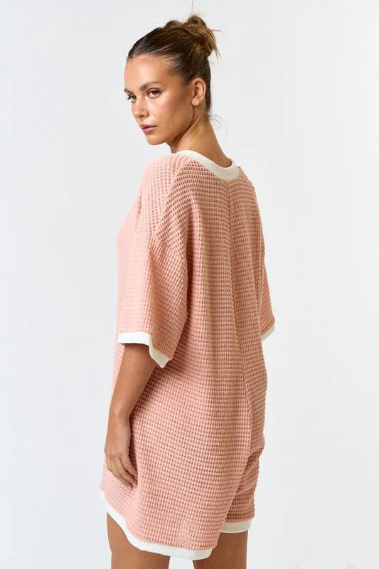 Malibu Waffle Knit Contrast Romper
