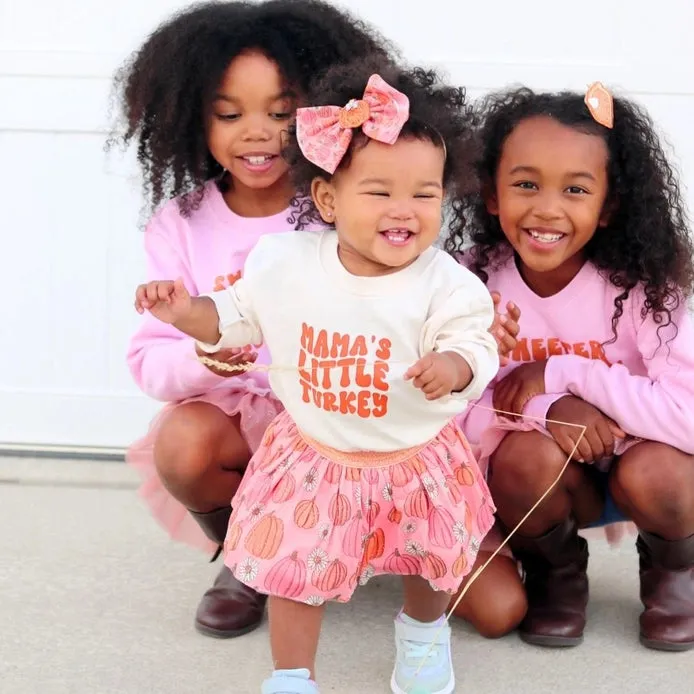 Mama's Little Turkey Thanksgiving Long Sleeve Baby Romper