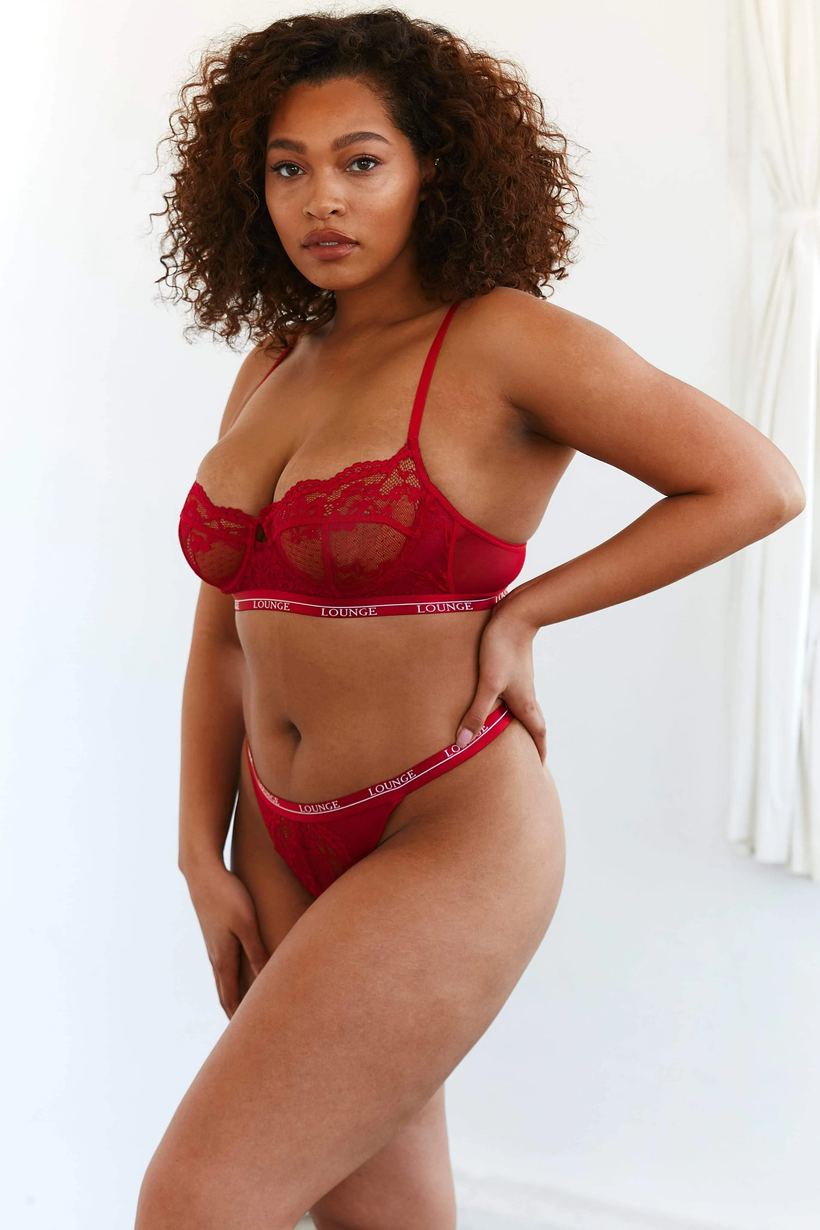 Maroon Blossom Balcony Bra & Thong