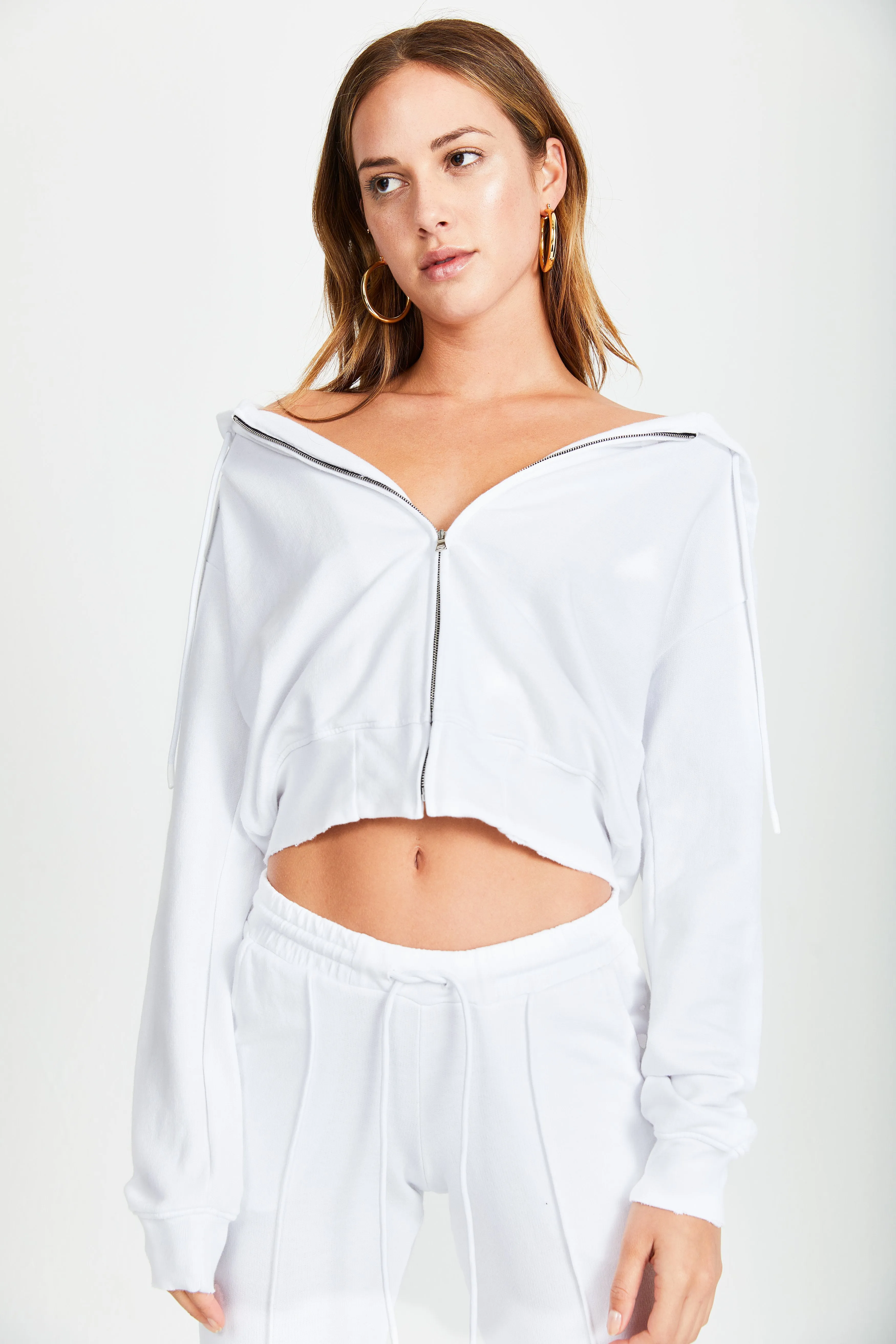 Milan Crop Zip Hoodie