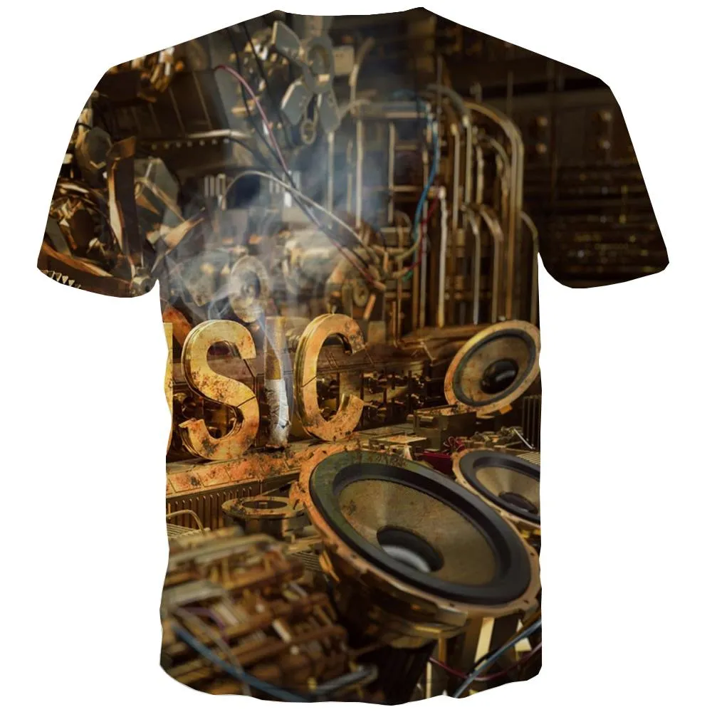 Music T shirts Men Instrument T-shirts 3d Retro T-shirts Graphic Electronic Tshirts Cool
