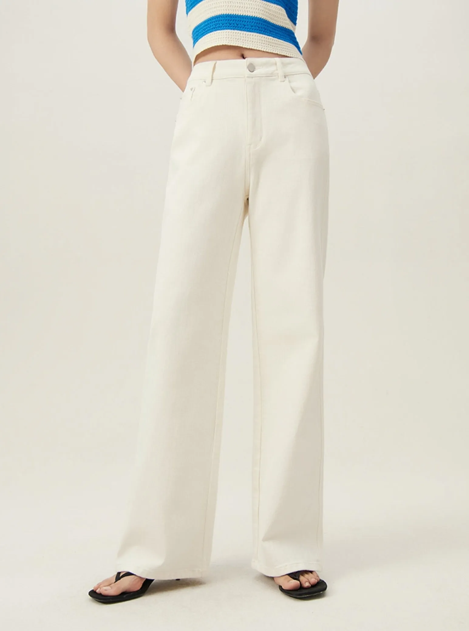 Narrow Straight High Waist Long Pants