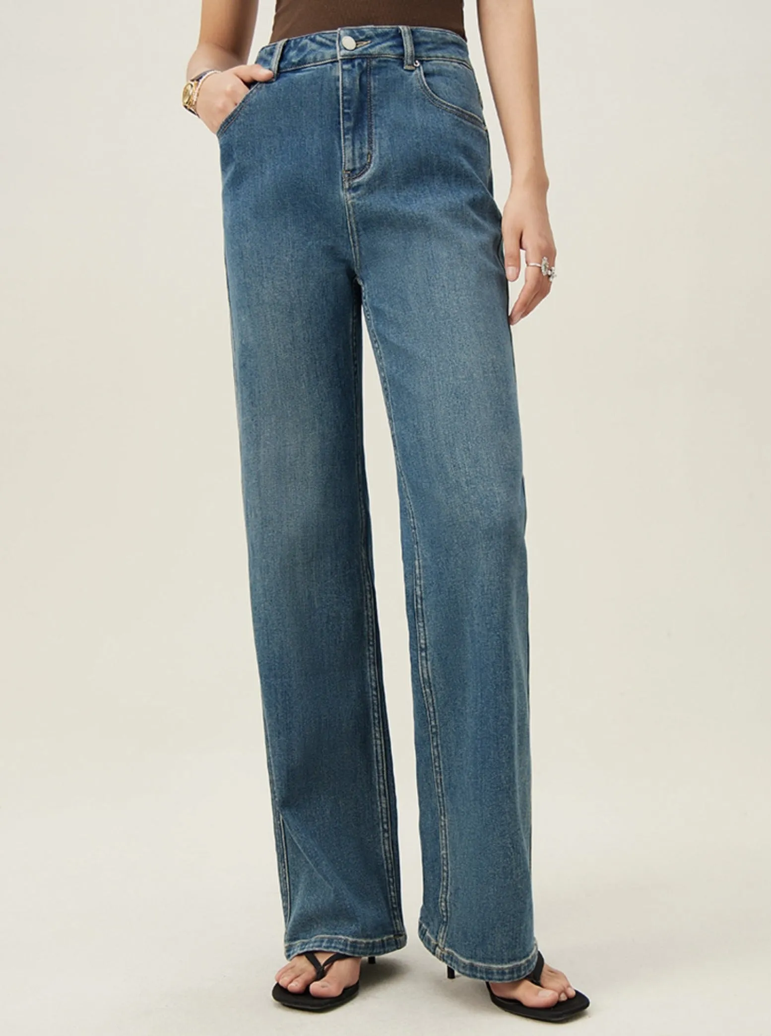 Narrow Straight High Waist Long Pants