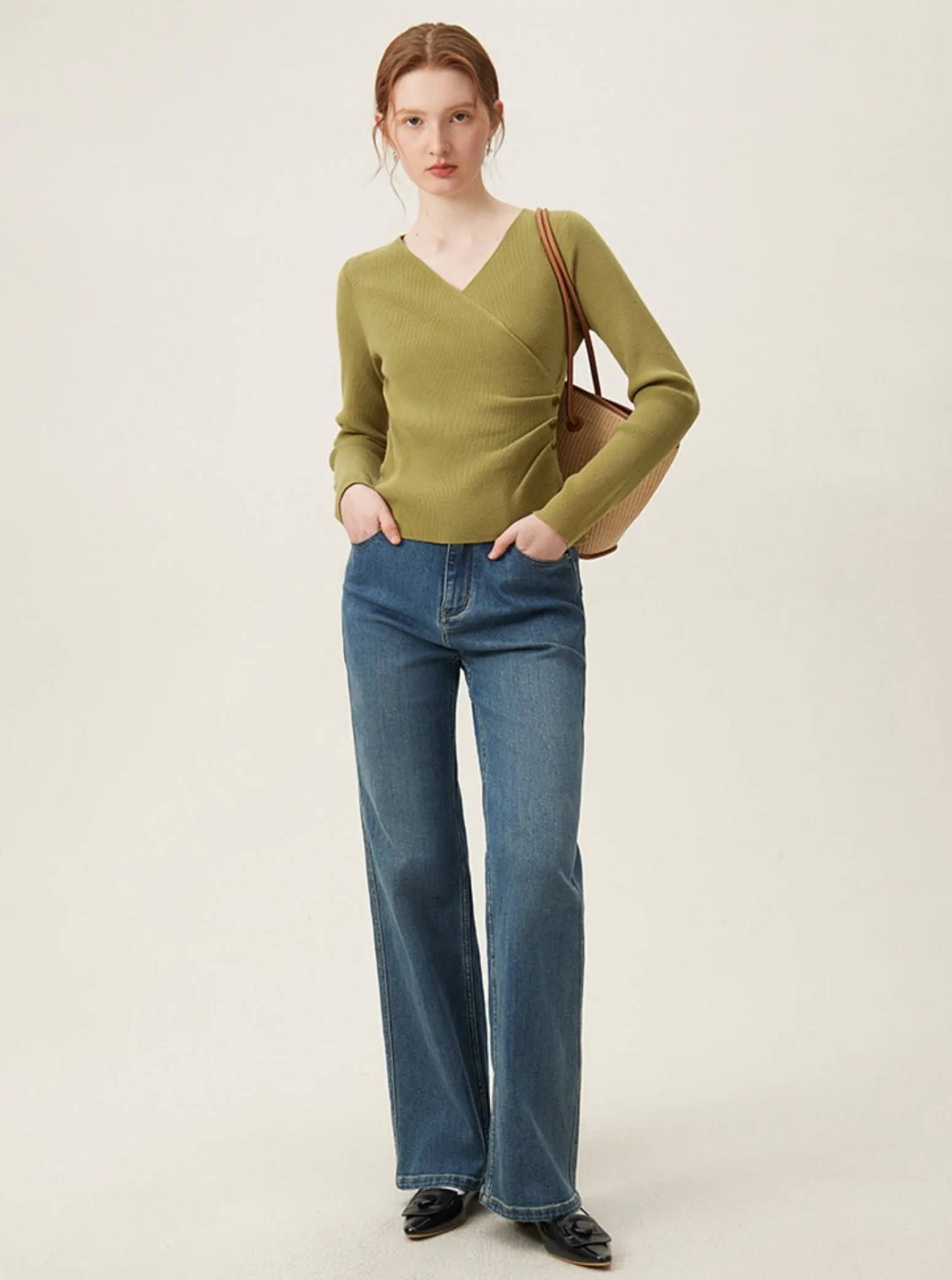 Narrow Straight High Waist Long Pants