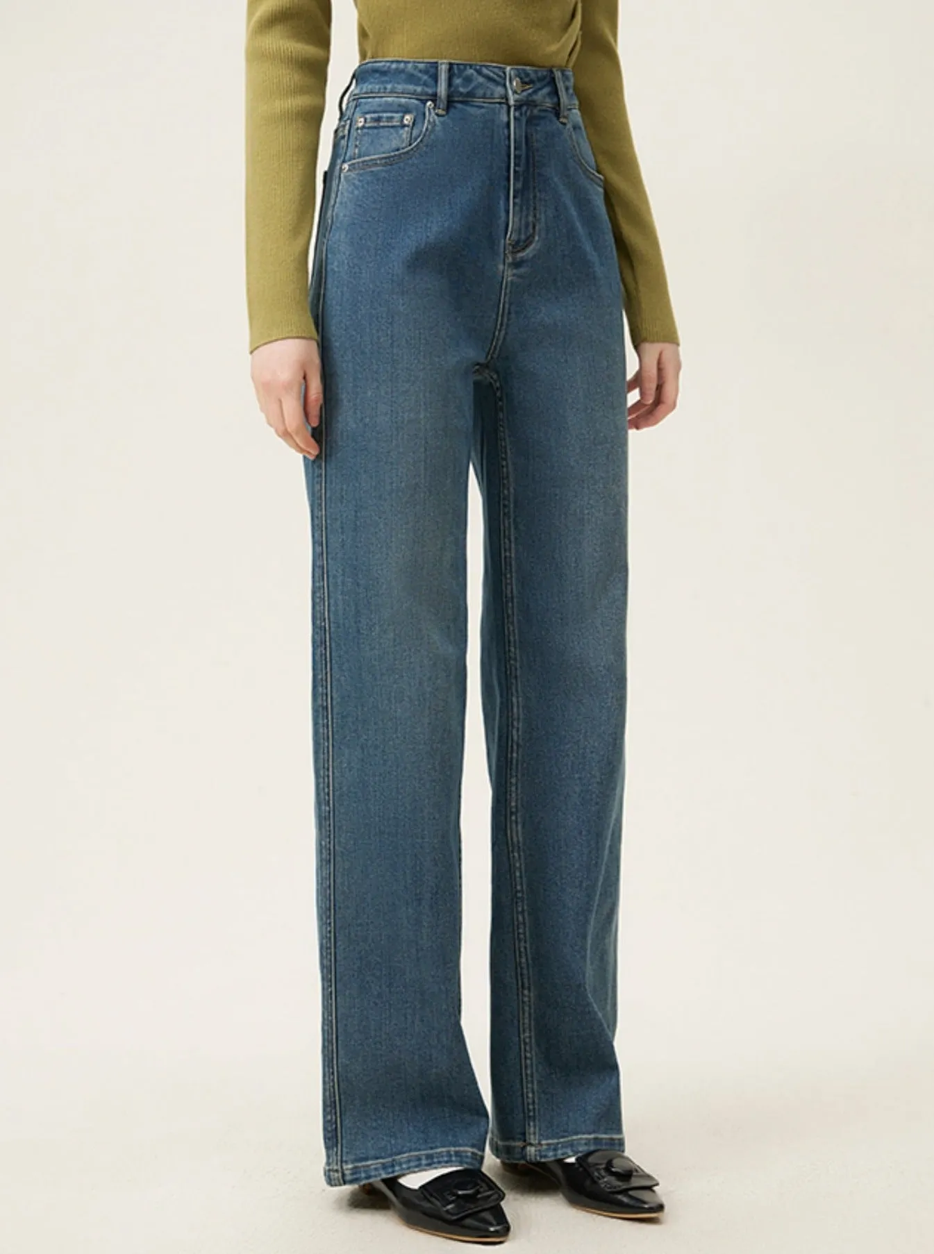 Narrow Straight High Waist Long Pants