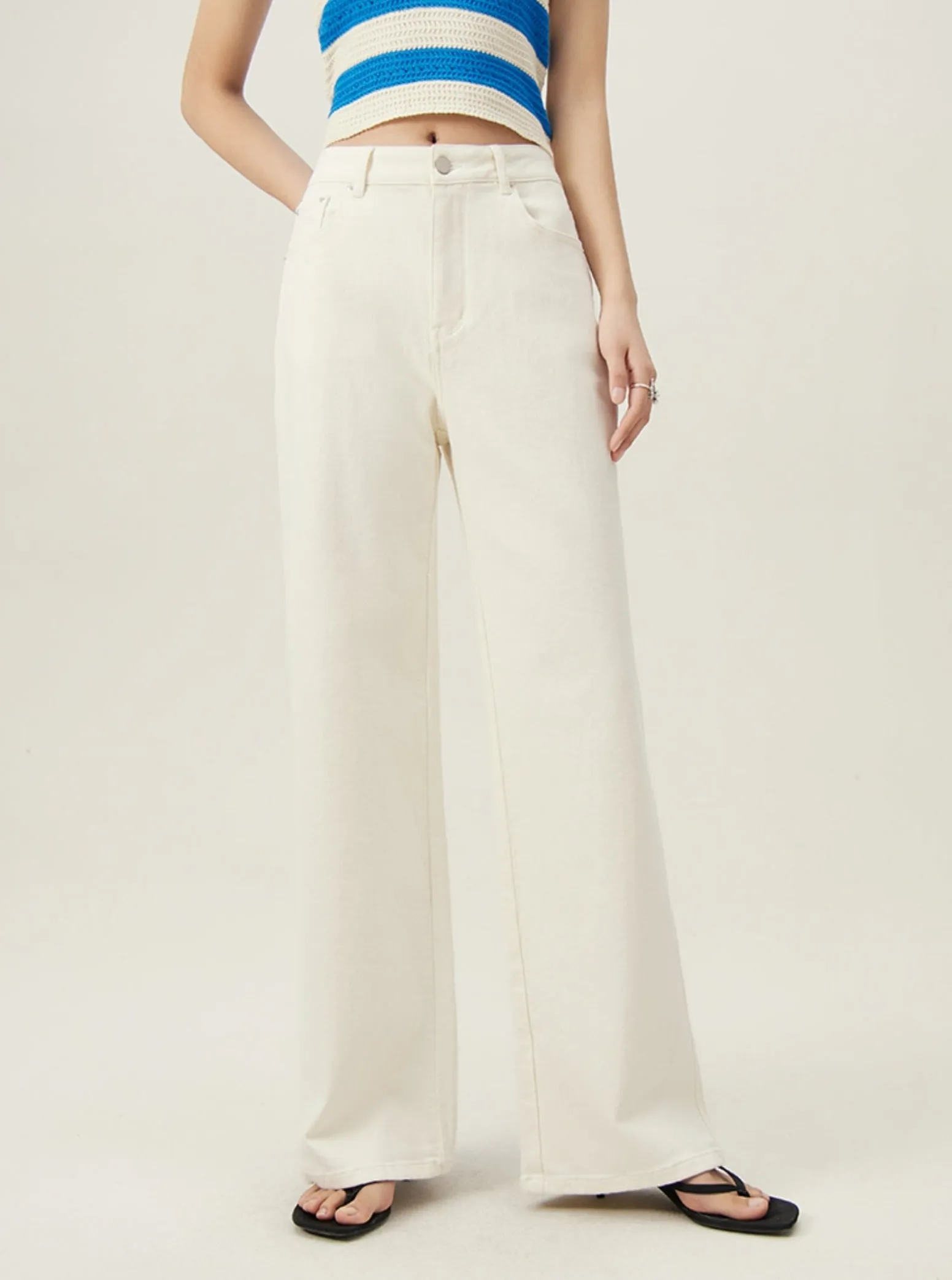 Narrow Straight High Waist Long Pants