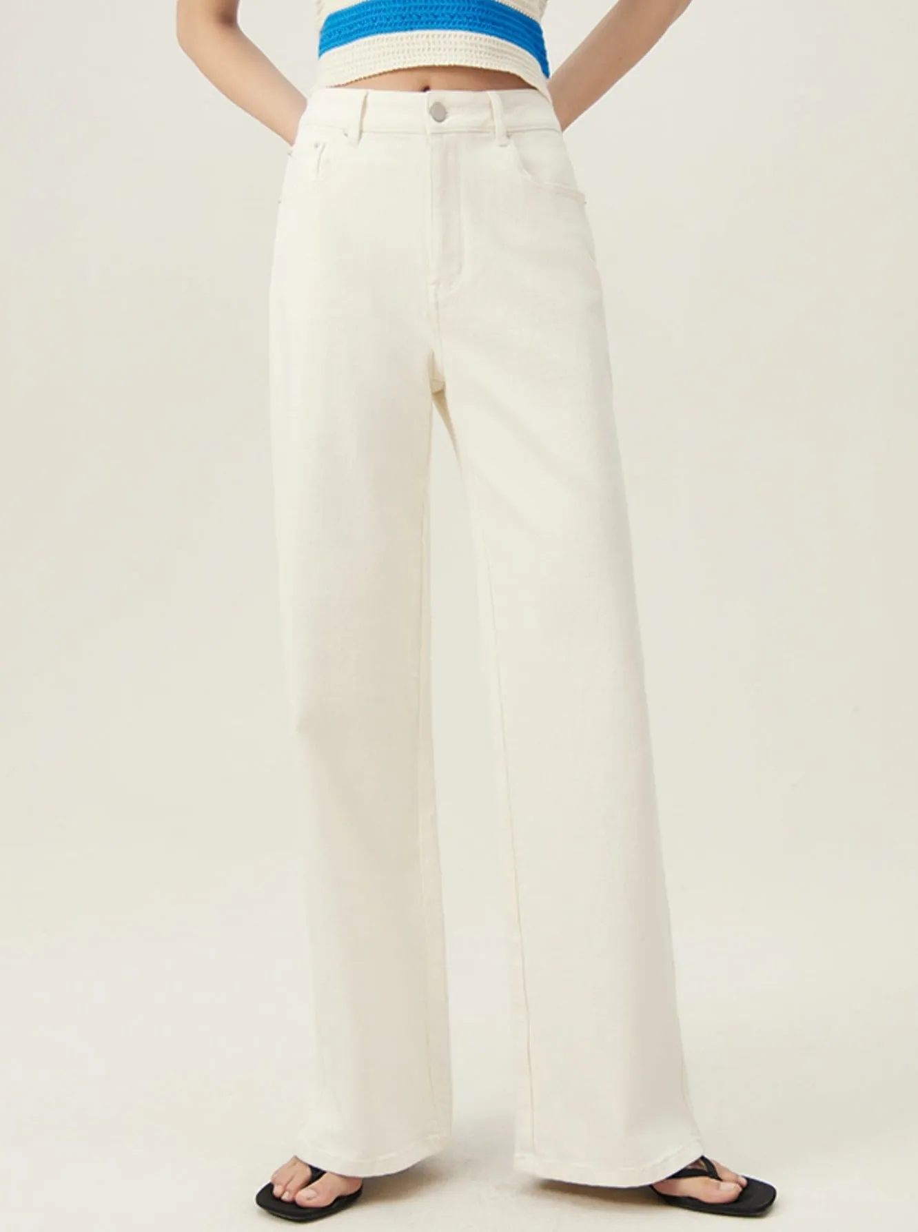 Narrow Straight High Waist Long Pants
