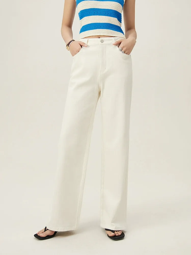 Narrow Straight High Waist Long Pants