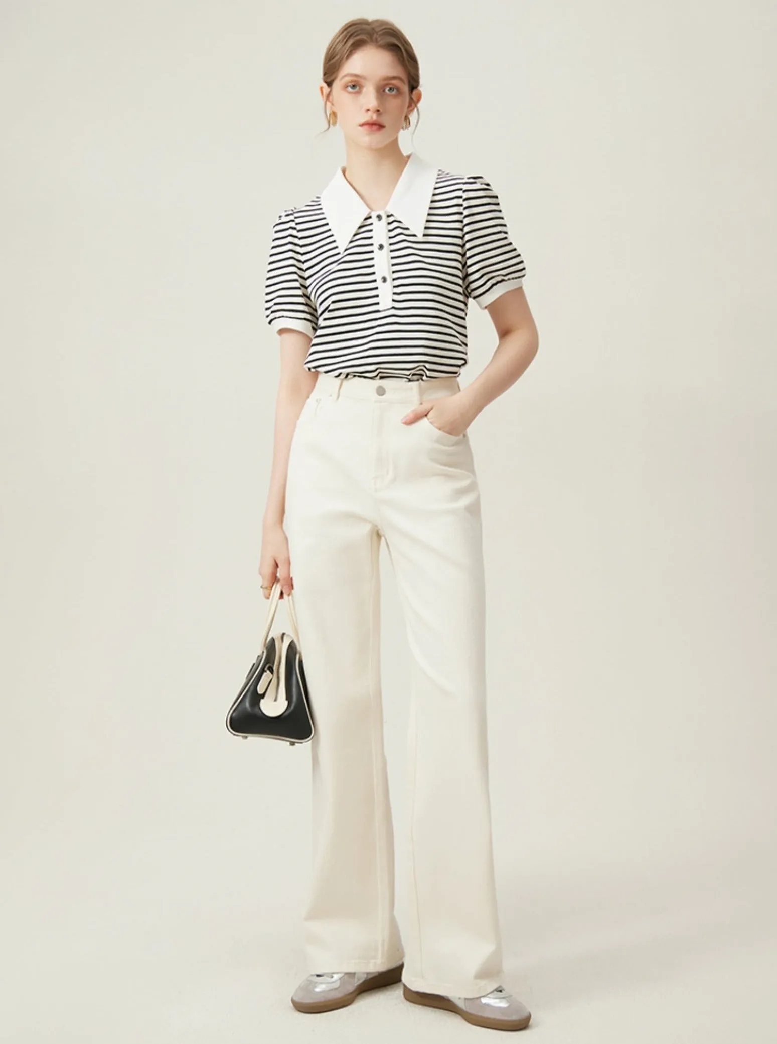 Narrow Straight High Waist Long Pants