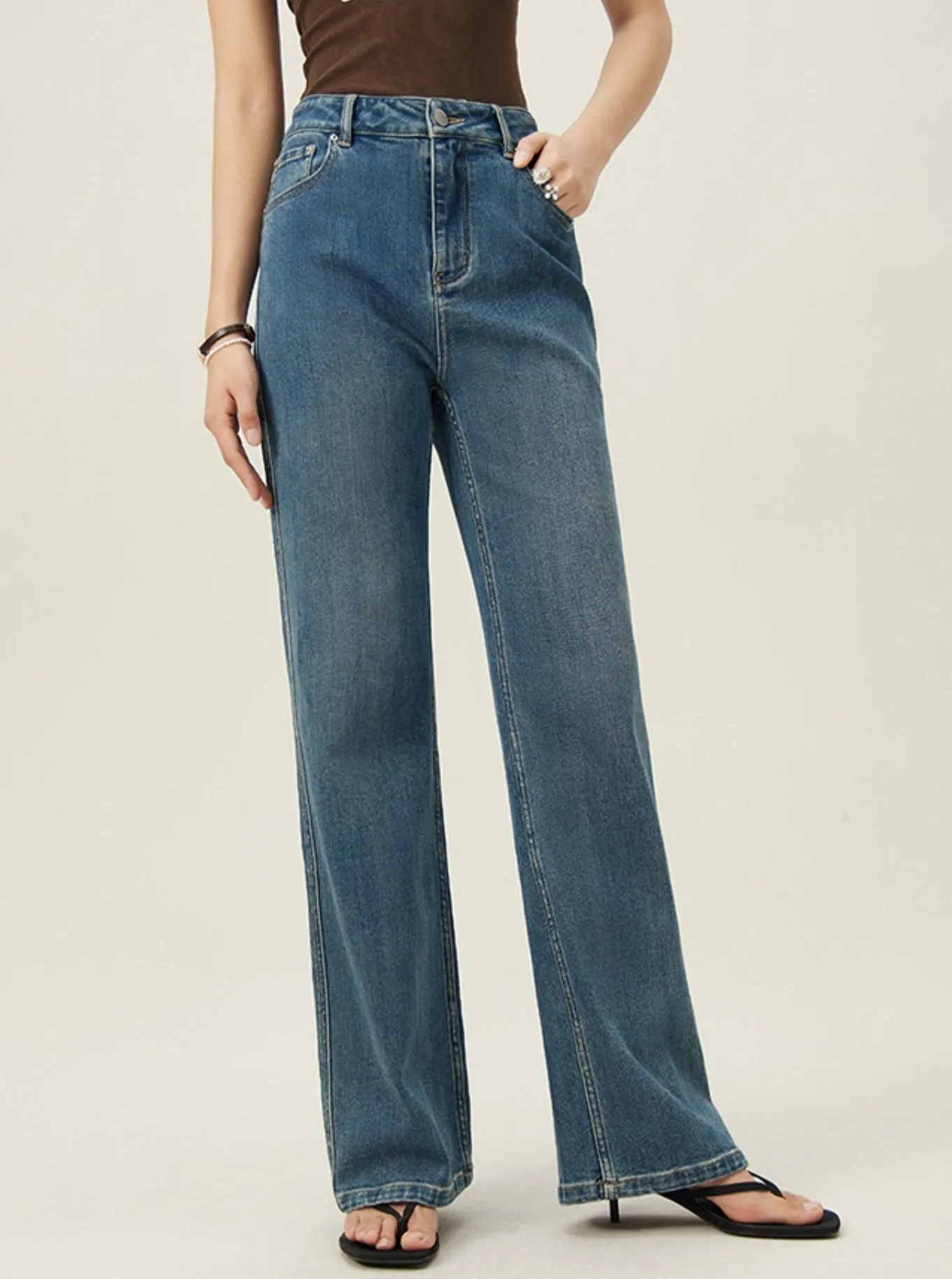 Narrow Straight High Waist Long Pants