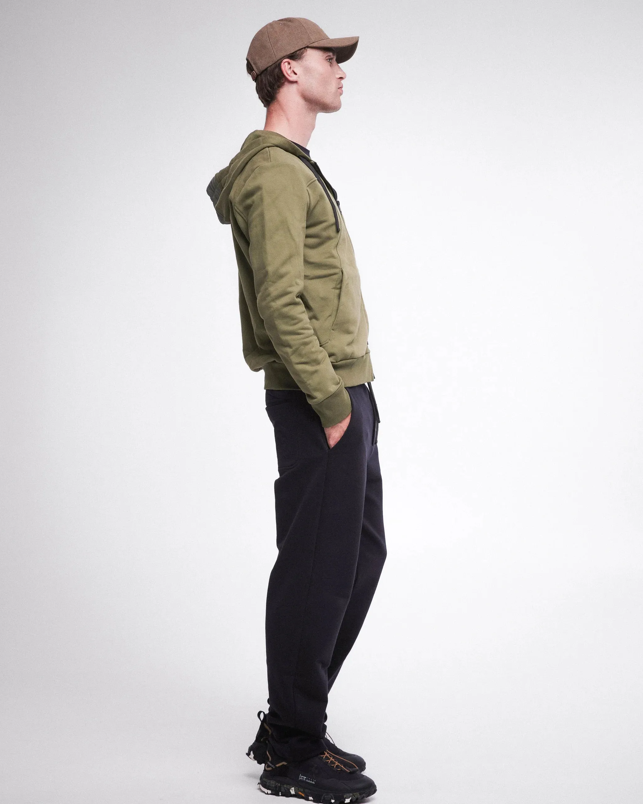 Nylon and Cotton Hoodie PR462717 Khaki
