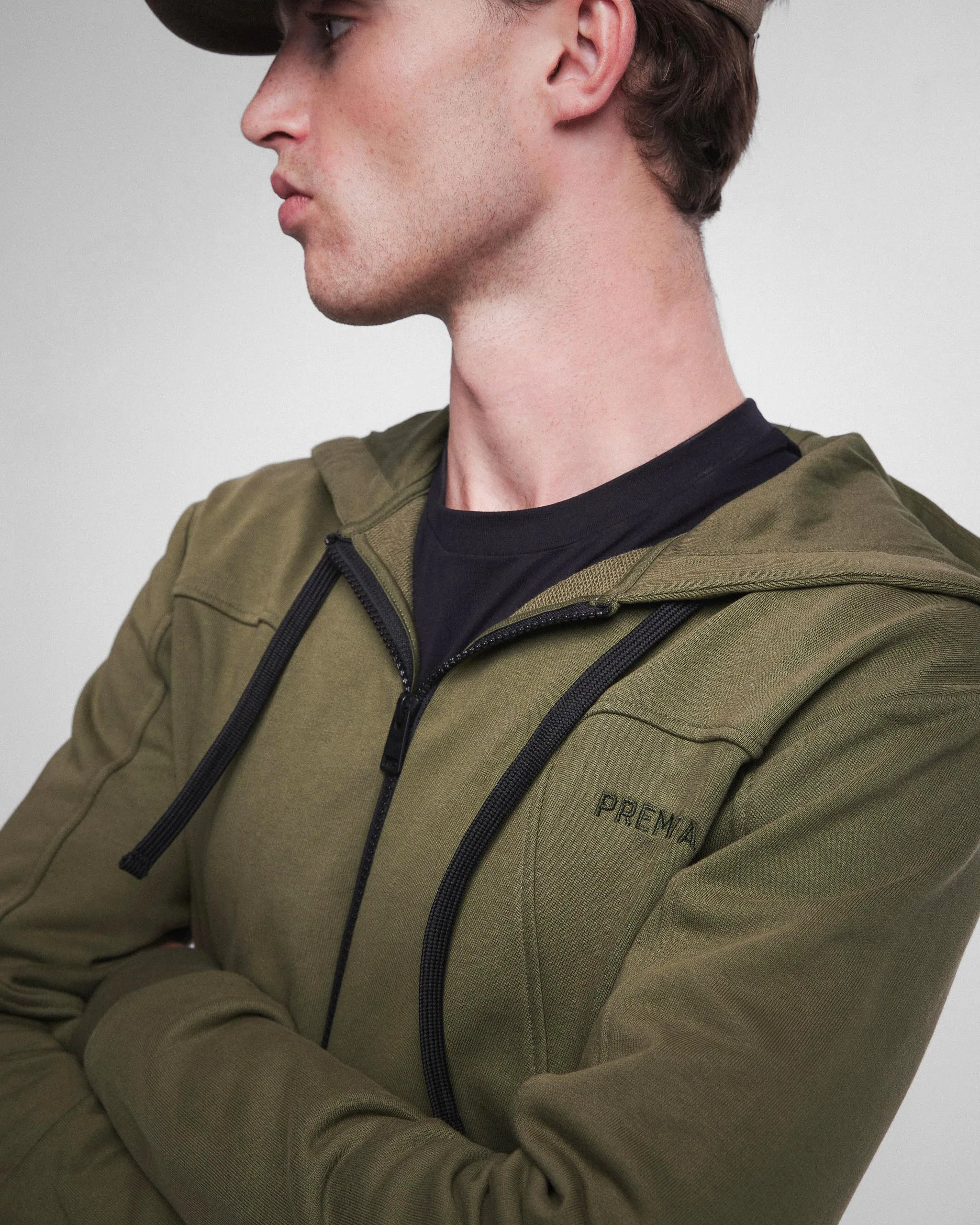 Nylon and Cotton Hoodie PR462717 Khaki