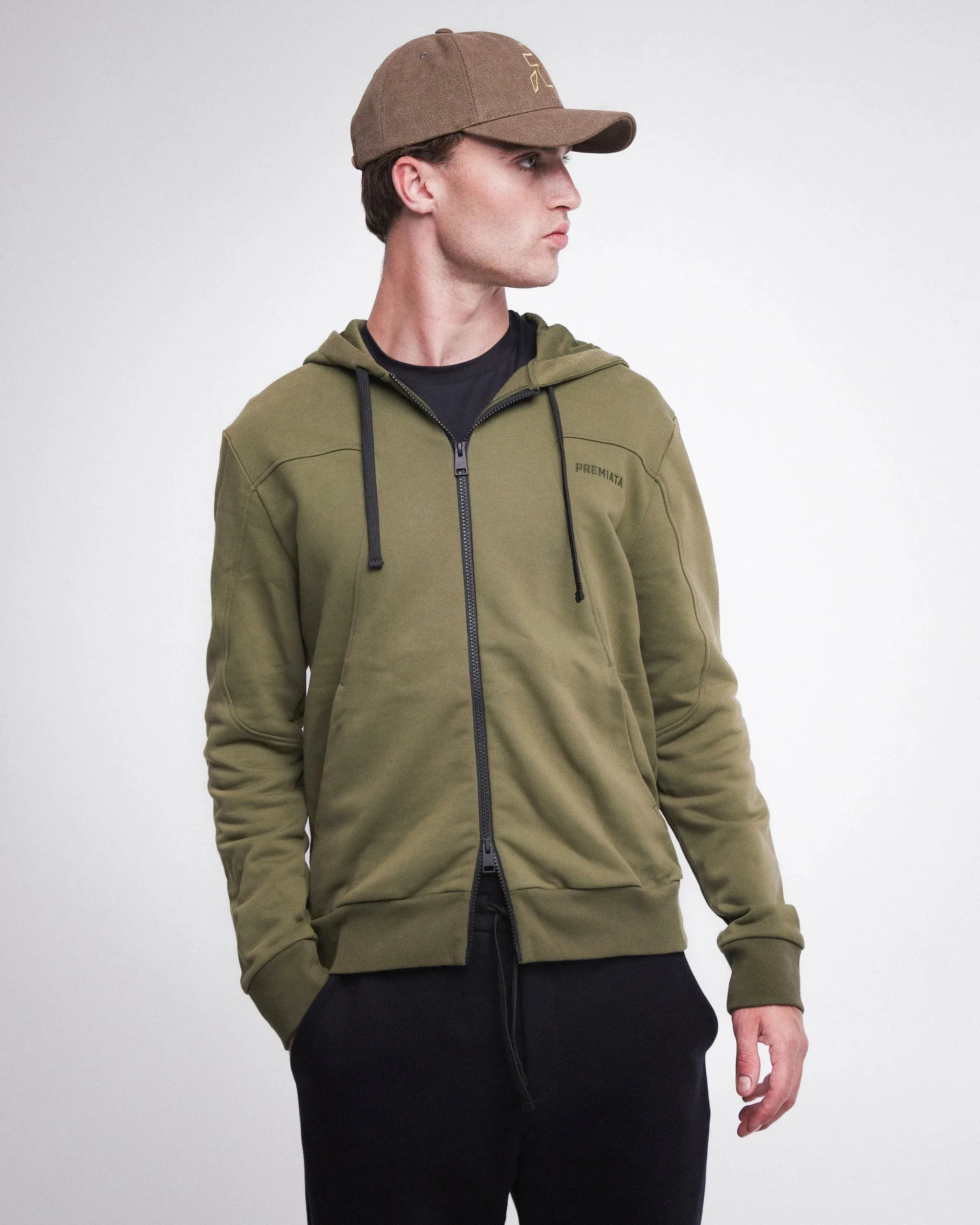Nylon and Cotton Hoodie PR462717 Khaki