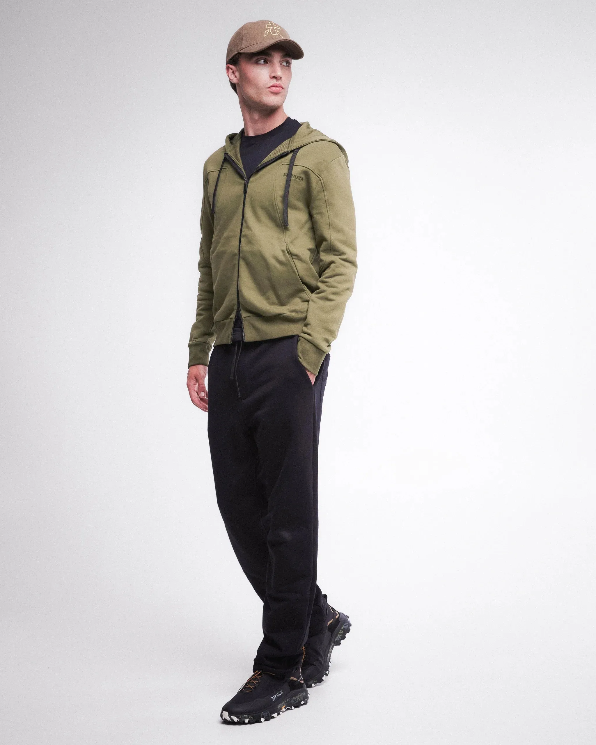 Nylon and Cotton Hoodie PR462717 Khaki