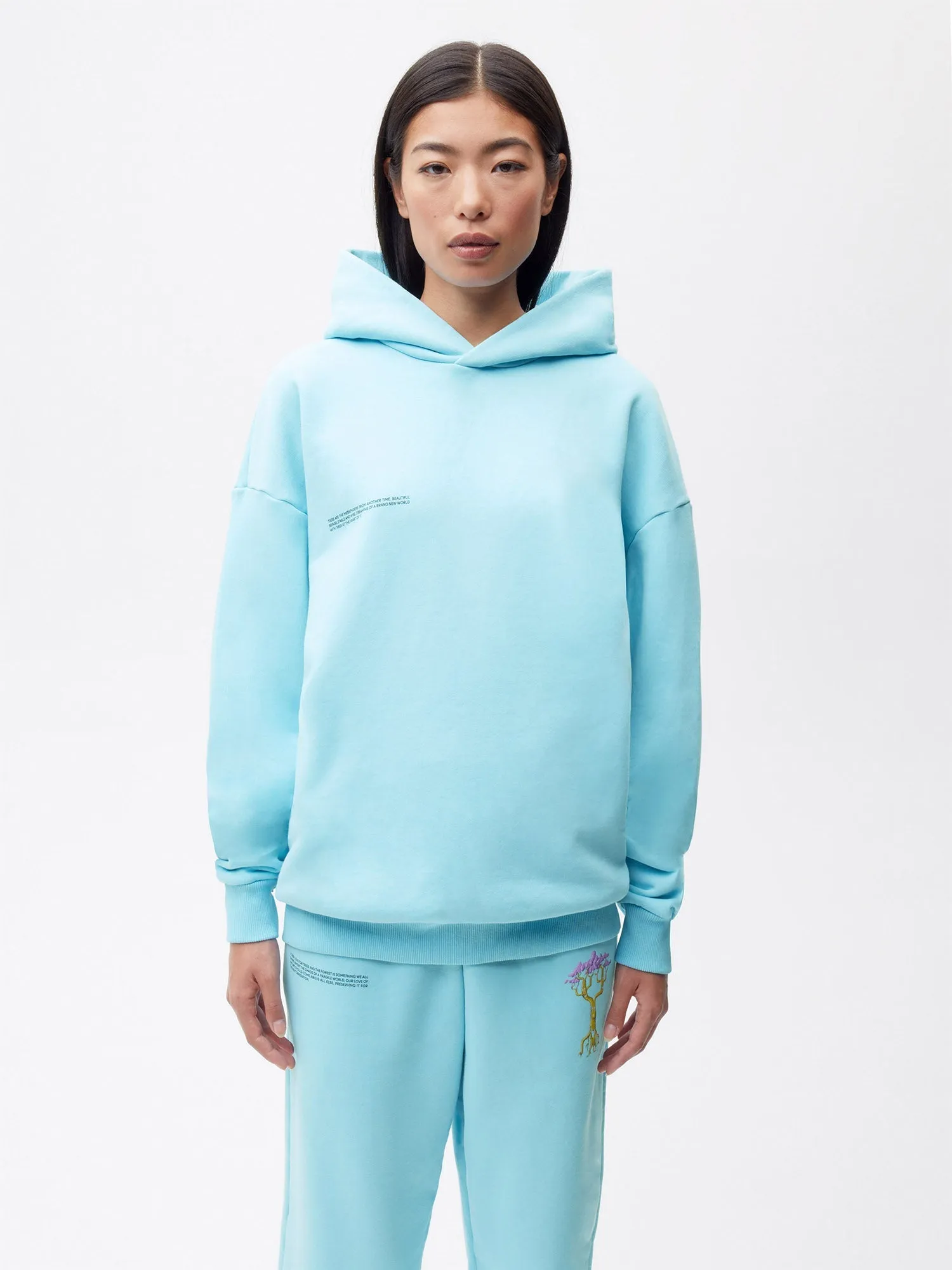 PANGAIA x Kenny Scharf Signature Hoodie—celestial blue