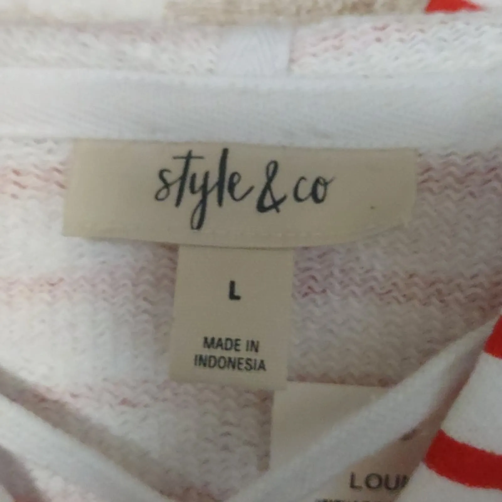 Style & Co French Terry Striped Lace Up Hoodie Top