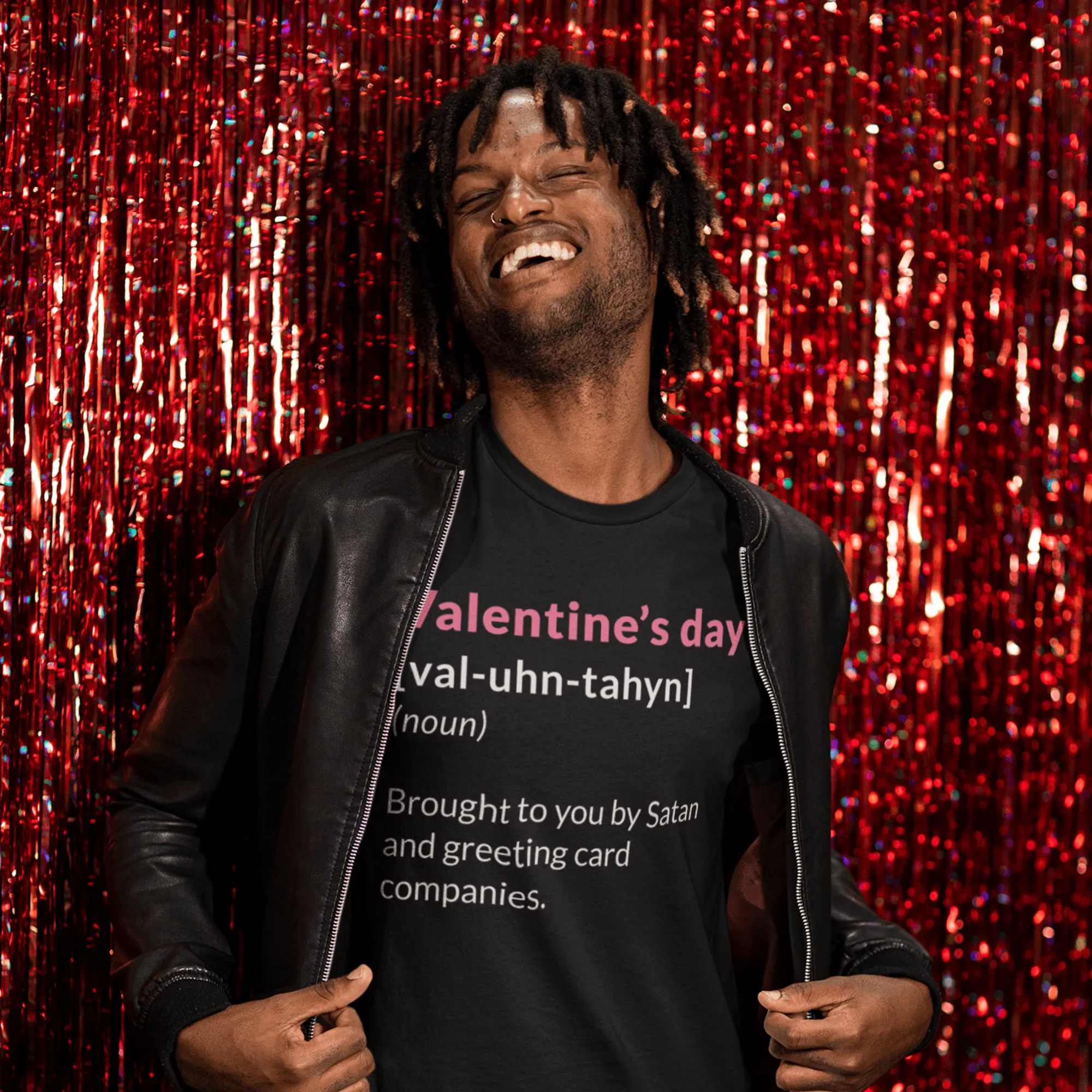 Valentine's Day Definition Brought To You By Satan Adult T-Shirt