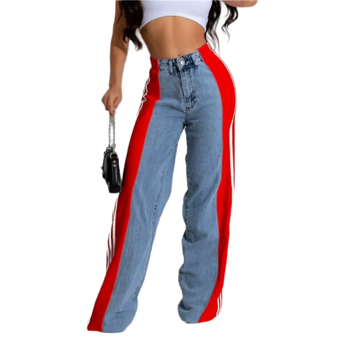 Women's Fashionable High Waist Jeans Pants